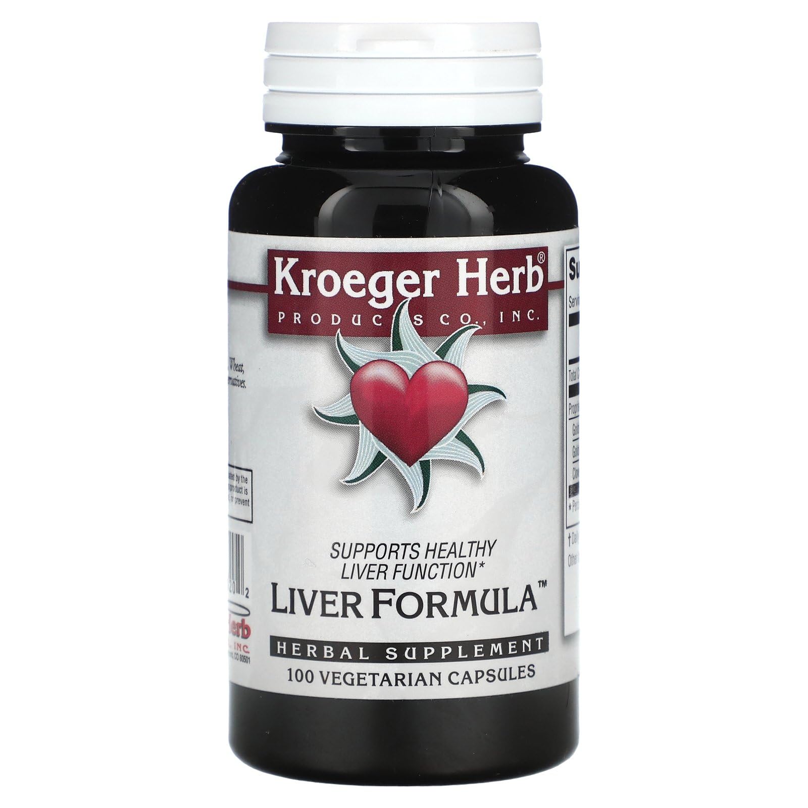 Foto 2 pulgar | Suplemento Kroeger Herb Liver Formula 100 Cápsulas - Venta Internacional.