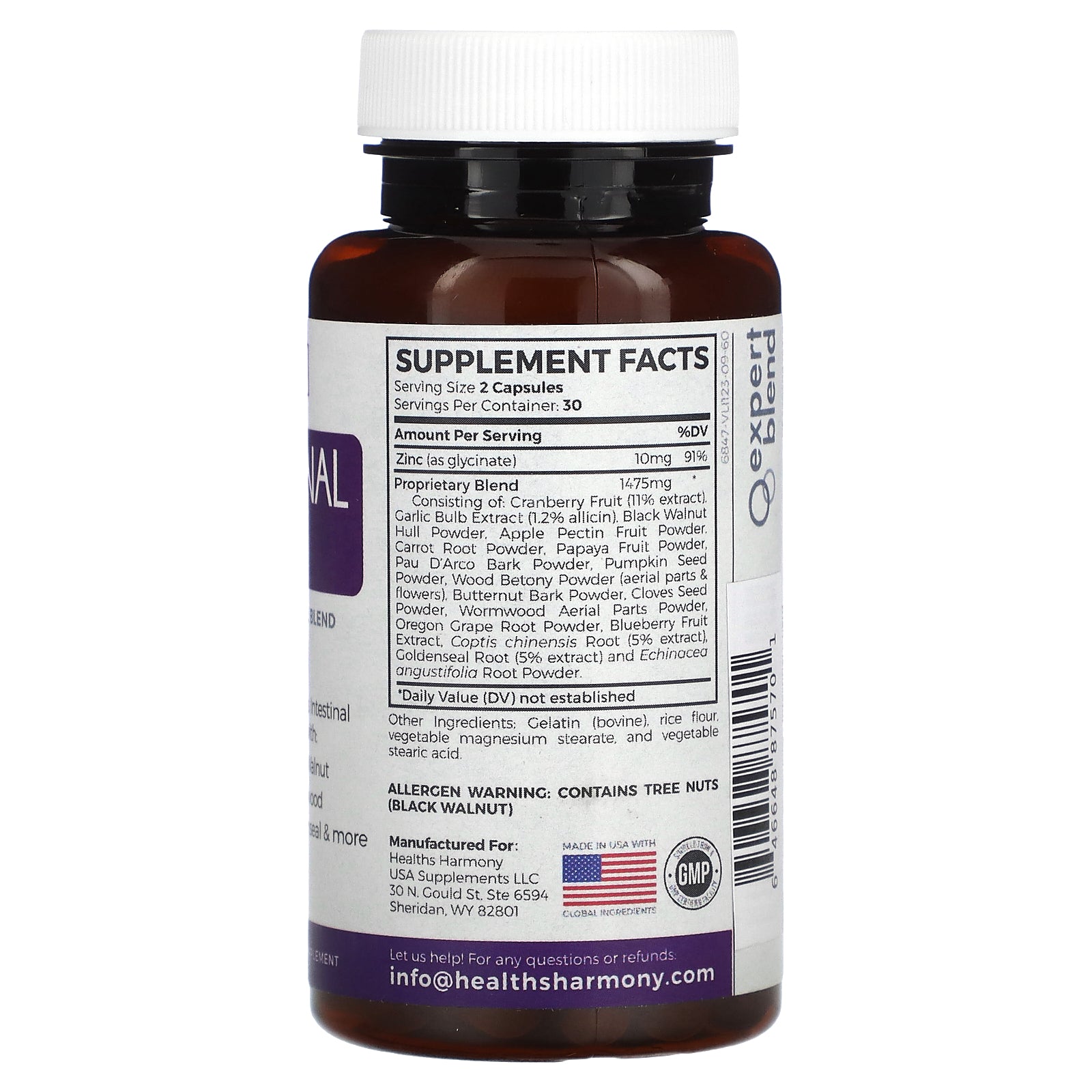 Foto 3 pulgar | Supplement Healths Harmony Intestinal Guard 60 Cápsulas - Venta Internacional.