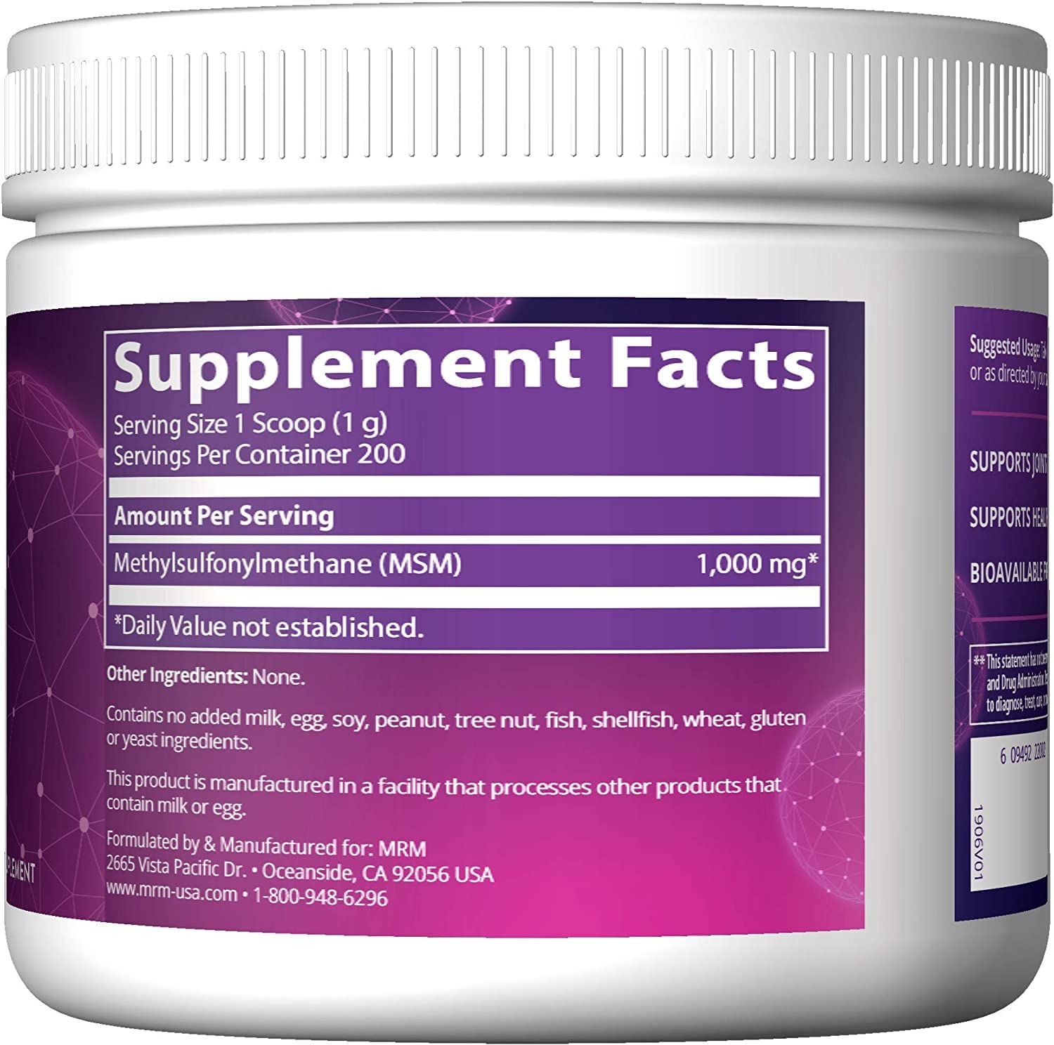 Foto 3 pulgar | Suplemento Mrm Nutrition Msm Crystals Joint Health 200 Porciones - Venta Internacional.