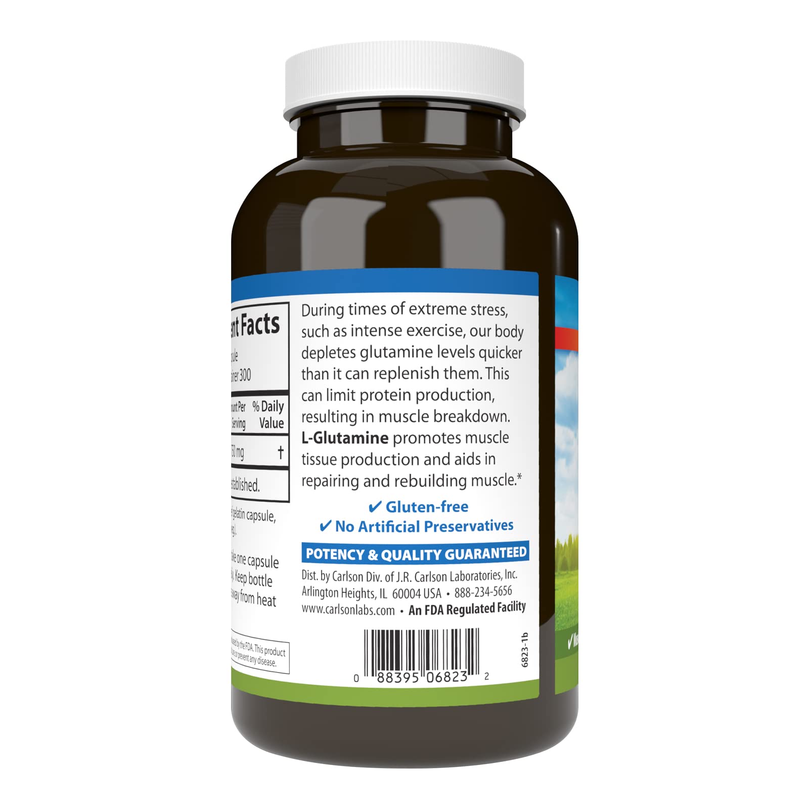 Foto 4 pulgar | Suplemento Carlson L-glutamina 750 Mg 300 Cápsulas - Venta Internacional
