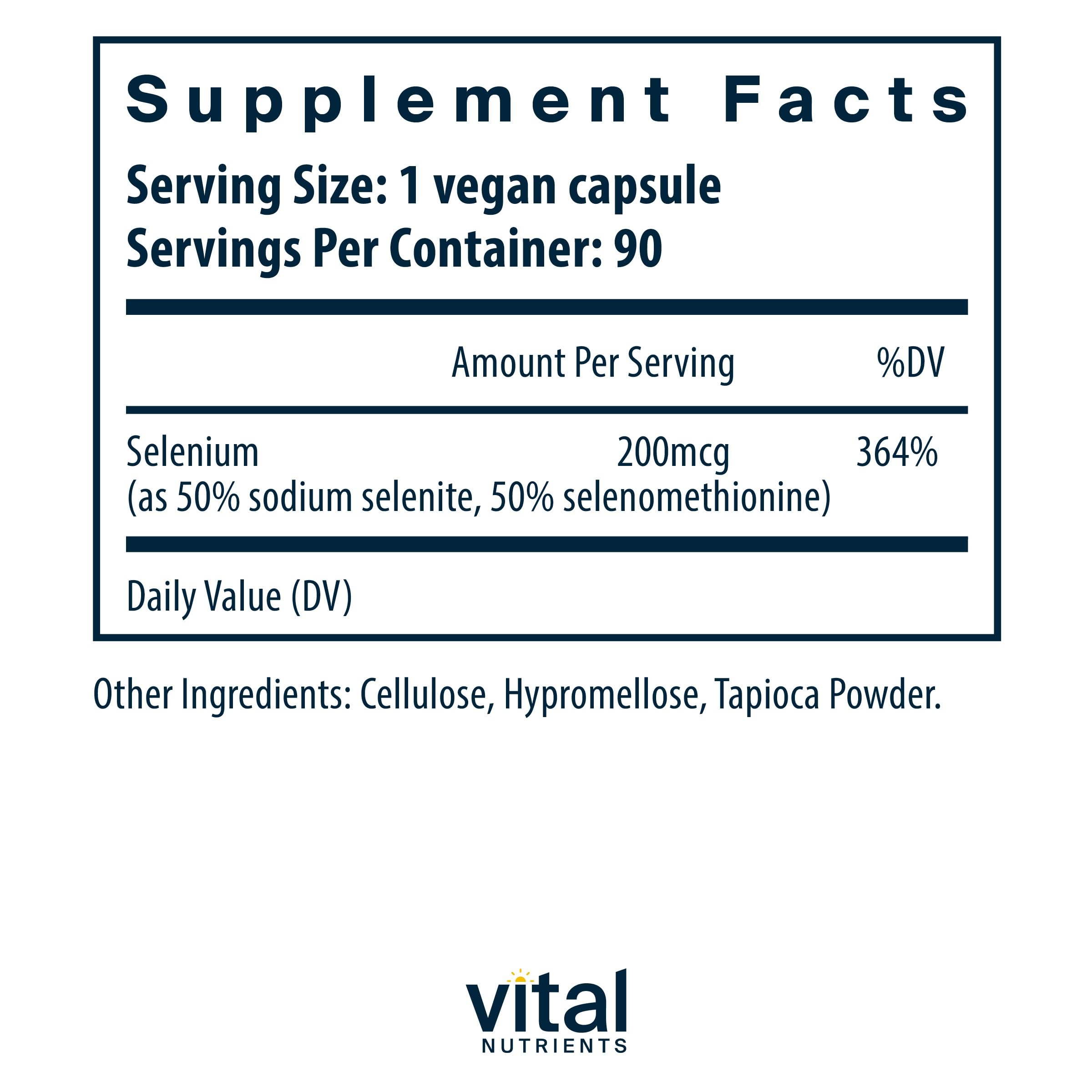 Foto 3 pulgar | Suplemento De Selenio De Vital Nutrients 200 Mcg 90 Cápsulas - Venta Internacional.