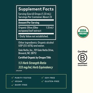 Foto 3 | Extracto Líquido De Hoja De Olivo De Gaia Herbs 30 Ml - Venta Internacional.