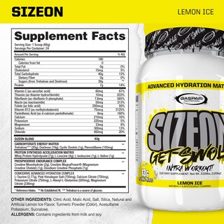 Foto 2 | Suplemento Gaspari Nutrition Sizeon De 1,63 Kg De Limón Durante El Entrenamiento - Venta Internacional.