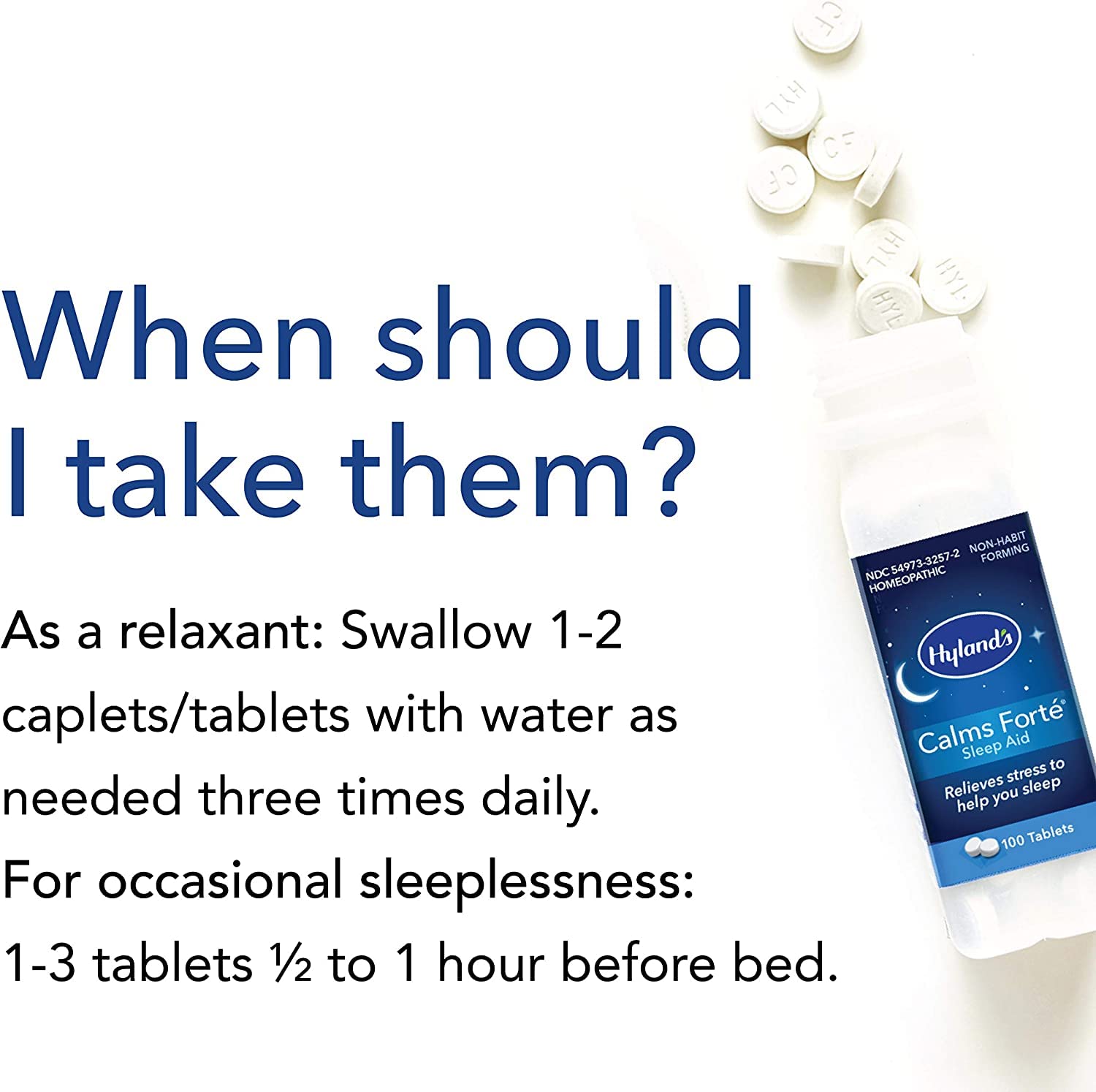 Foto 6 pulgar | Tablets Hyland's Calms Forte 100 Natural Relief Sleep - Venta Internacional.