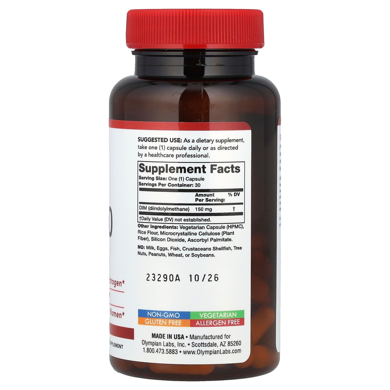 Foto 2 | Suplemento Olympian Labs Dim Extra Strength 30 Cápsulas - Venta Internacional.