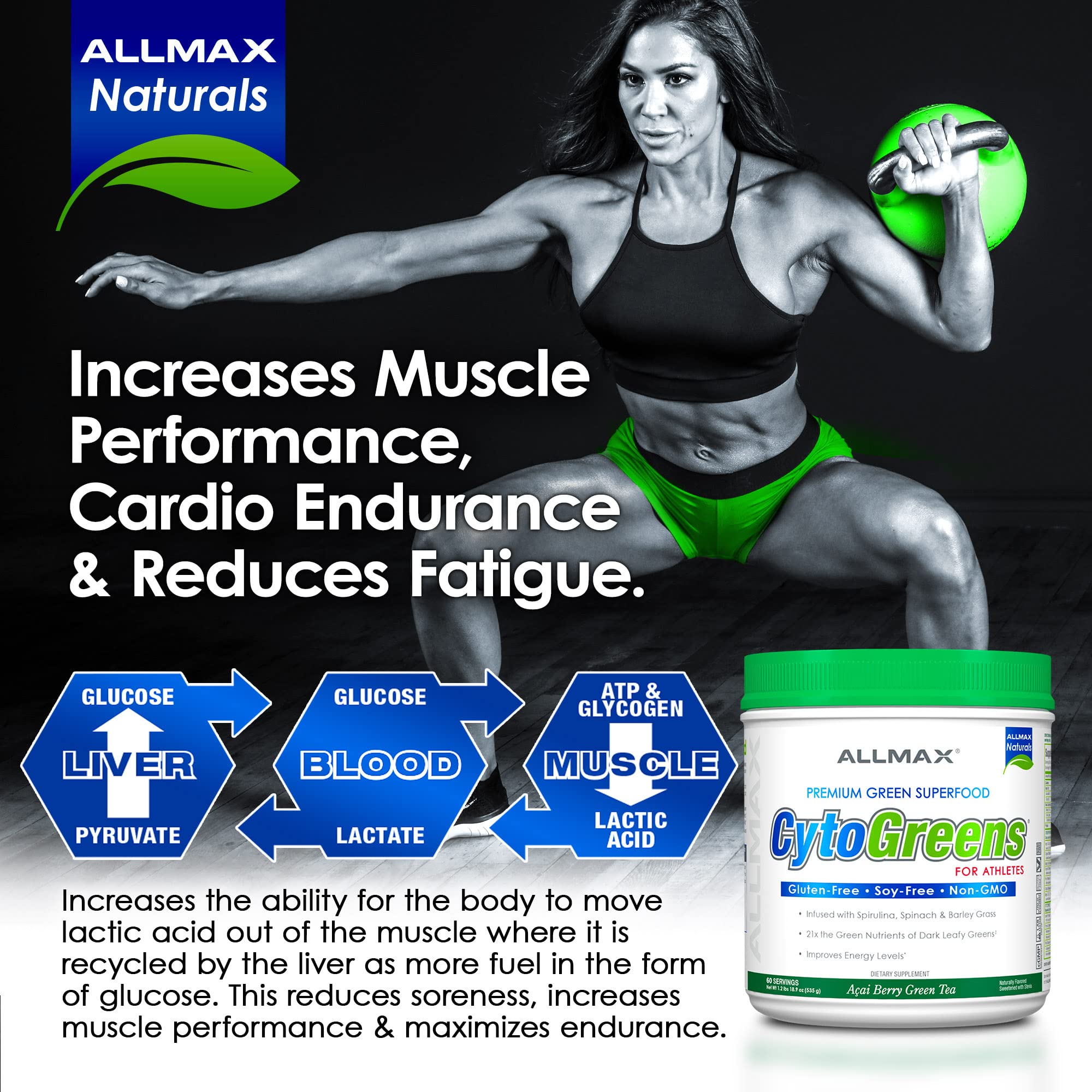Foto 4 pulgar | Suplemento Allmax Nutrition Cytogreens Super Greens 267 G - Venta Internacional.