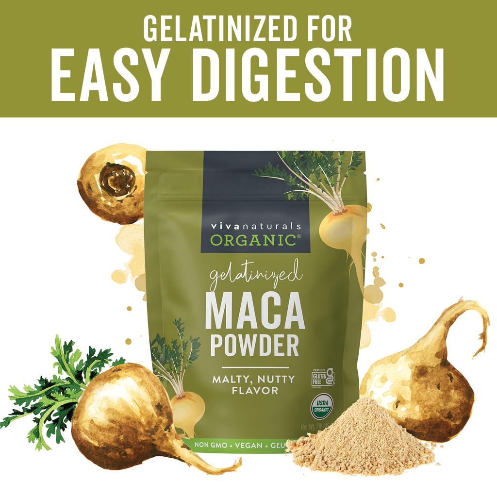 Foto 5 pulgar | Maca Orgánica En Polvo Viva Naturals, Gelatinizada, Bolsa De 454 G - Venta Internacional.