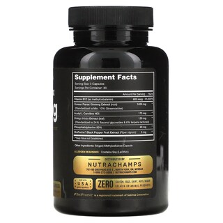 Foto 2 | Suplemento Nutrachamps Korean Panax Ginseng 90 Cápsulas Vegetarianas - Venta Internacional.