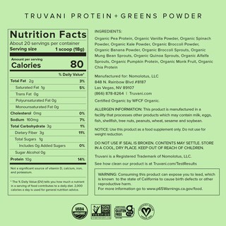 Foto 2 | Protein + Greens Truvani 357 g-Venta Internacional