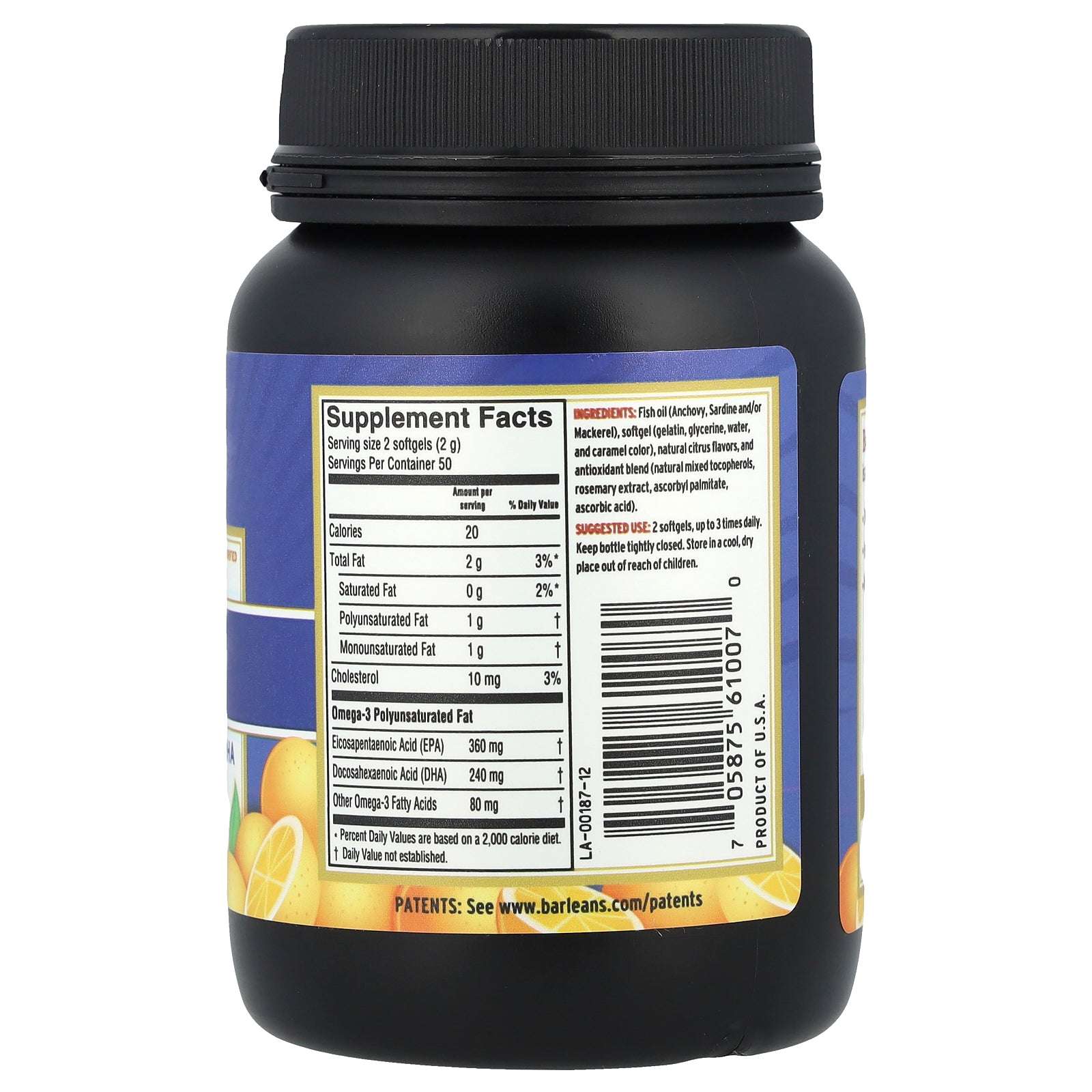 Foto 3 pulgar | Suplemento Barlean's Fresh Catch Fish Oil Omega-3 100 Cápsulas Blandas - Venta Internacional.