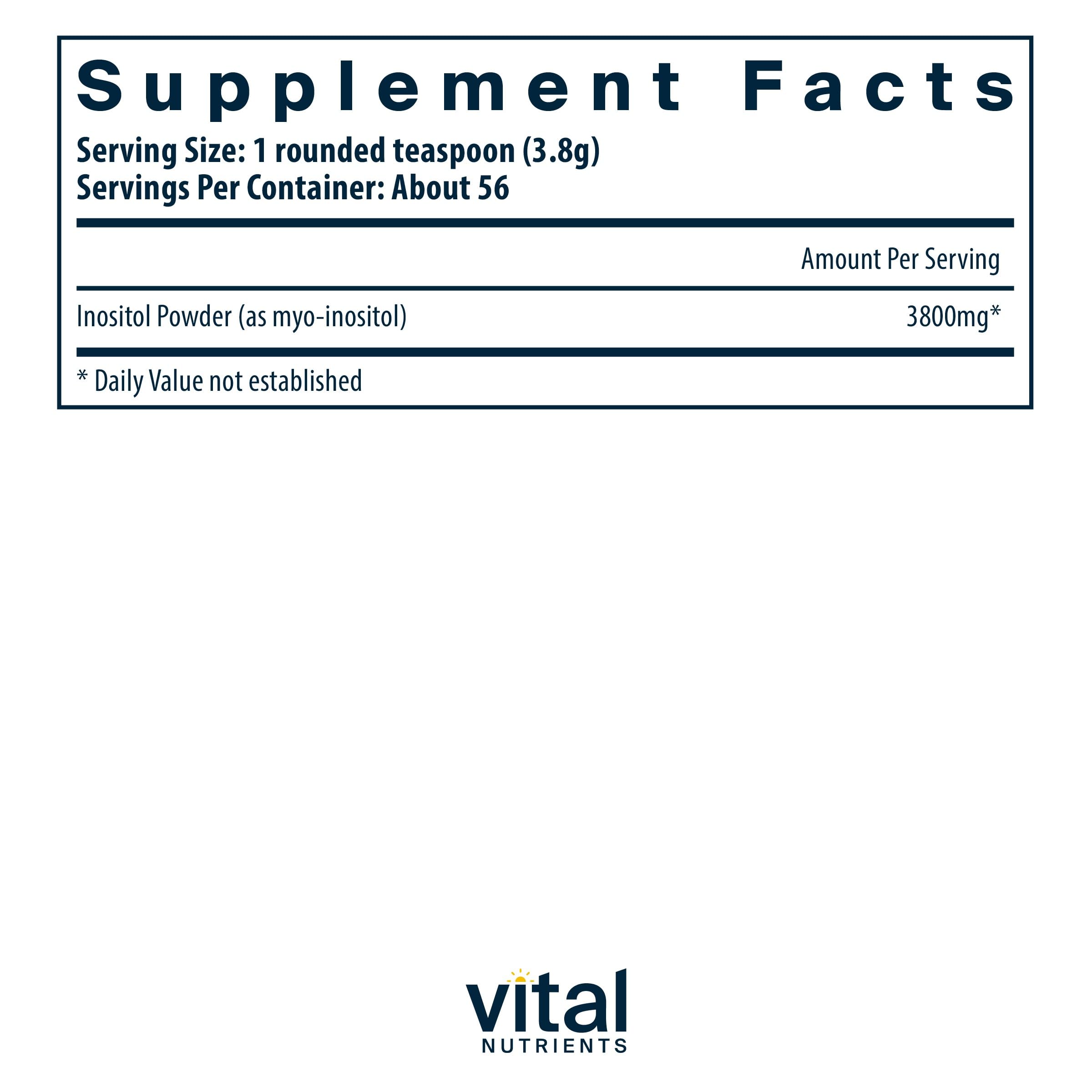 Foto 2 | Suplemento De Inositol En Polvo De Vital Nutrients, 3800 Mg, 56 Porciones - Venta Internacional.