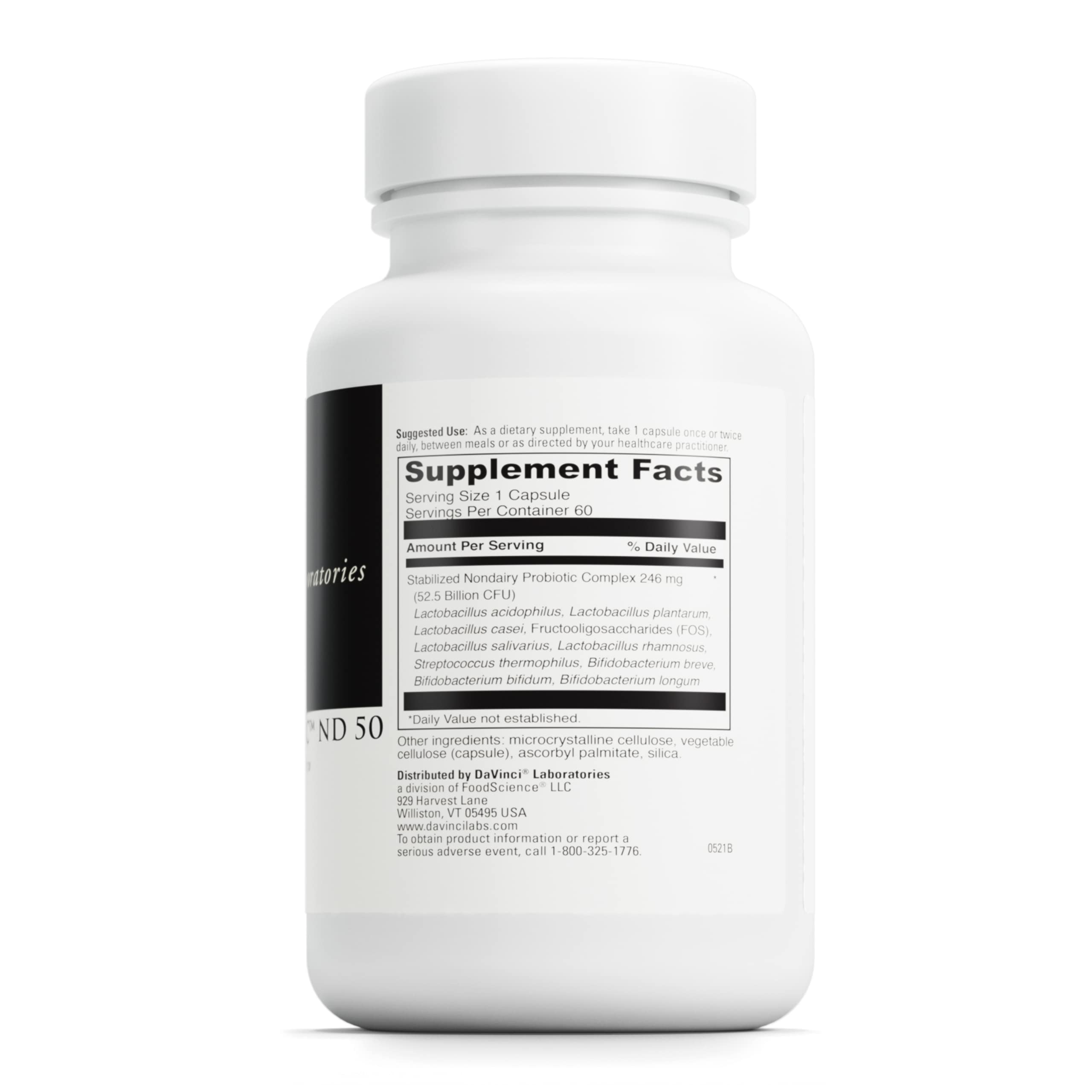 Foto 3 pulgar | Suplemento Davinci Labs Mega Probiotic Nd 50 60 Capsulas - Venta Internacional