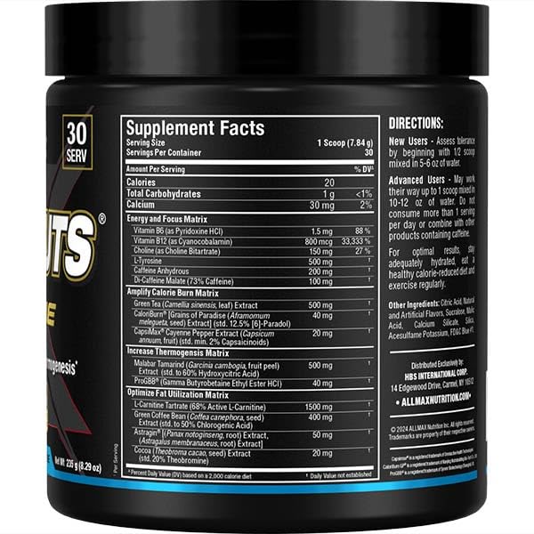 Foto 3 pulgar | Suplemento Rapidcuts Xtreme De Allmax Nutrition, 235 G, Blue Raspberry Riptide - Venta Internacional.