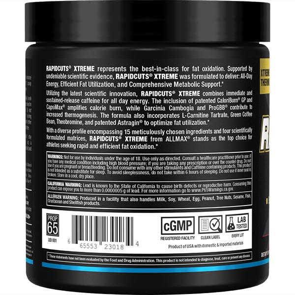 Foto 4 pulgar | Suplemento Rapidcuts Xtreme De Allmax Nutrition, 235 G, Blue Raspberry Riptide - Venta Internacional.