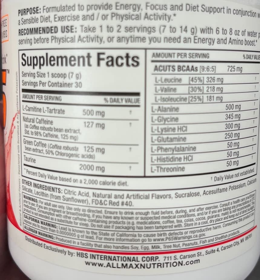 Foto 6 pulgar | Bebida Energética Allmax Nutrition Aminocuts Con Carga De Aminoácidos, 30 Dosis - Venta Internacional.