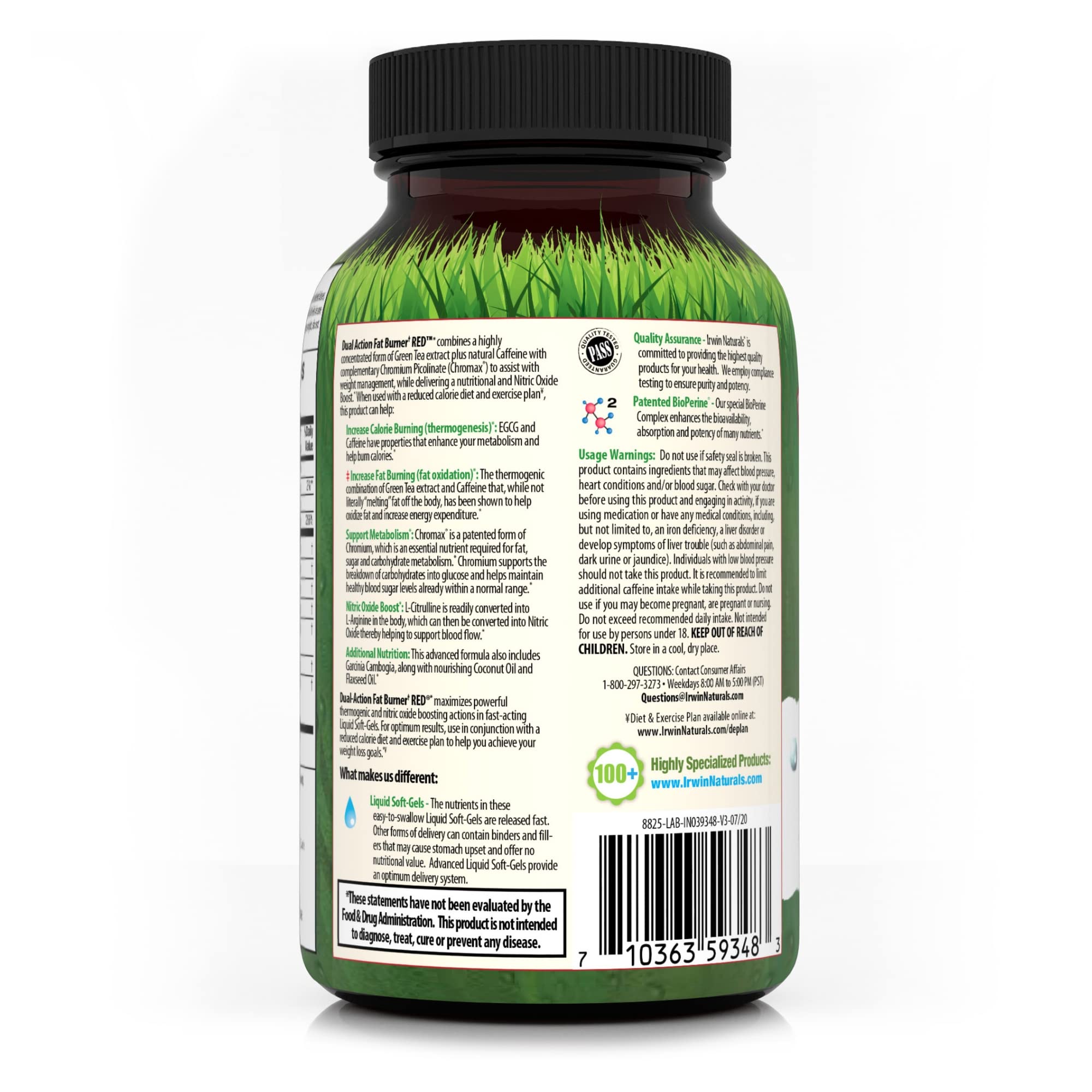 Foto 4 pulgar | Suplemento Irwin Naturals Dual-action Fat Burner Red 75 Cápsulas Blandas - Venta Internacional.