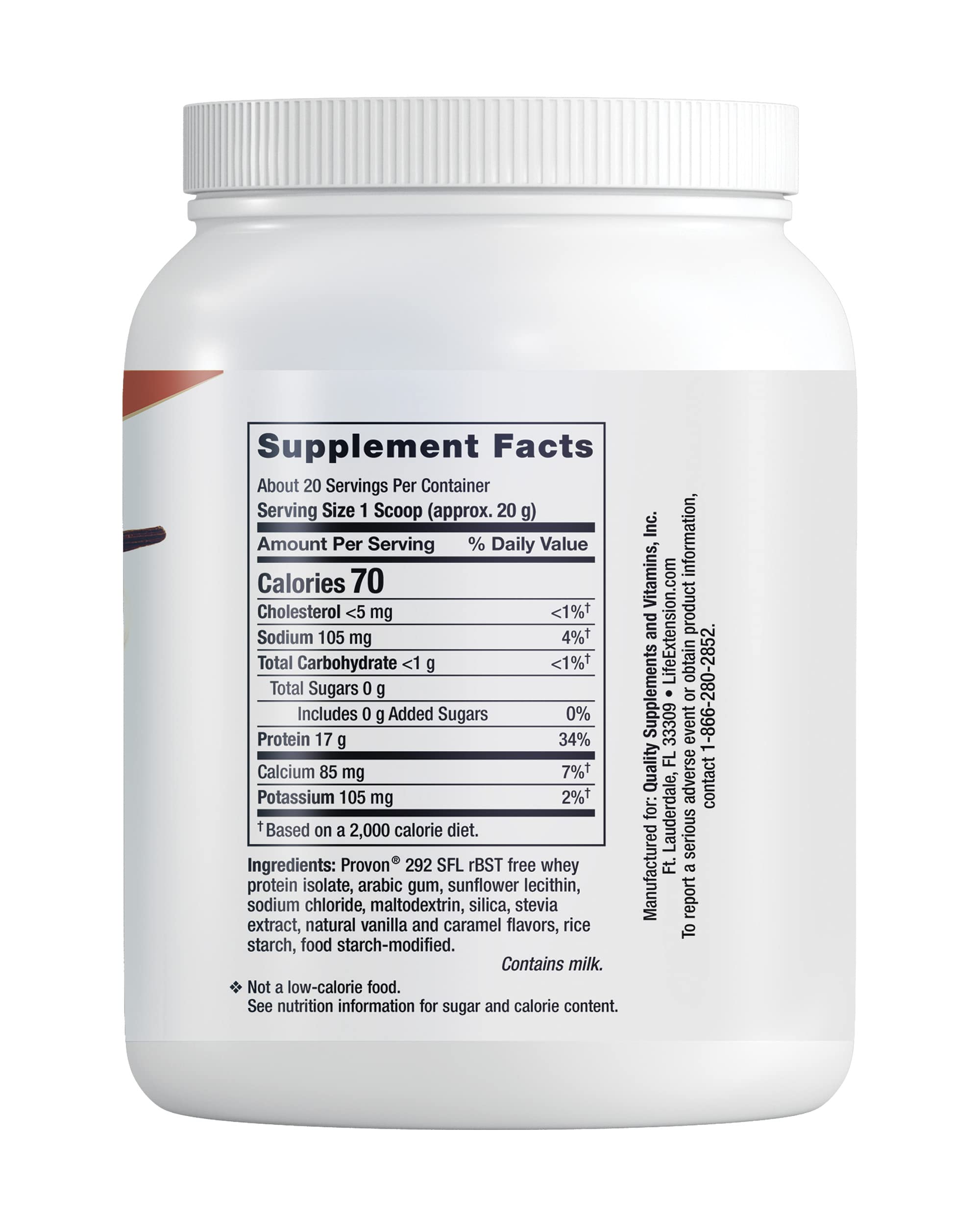 Foto 3 pulgar | Whey Protein Isolate Life Extension Wellness Code Vainilla 403 G - Venta Internacional.