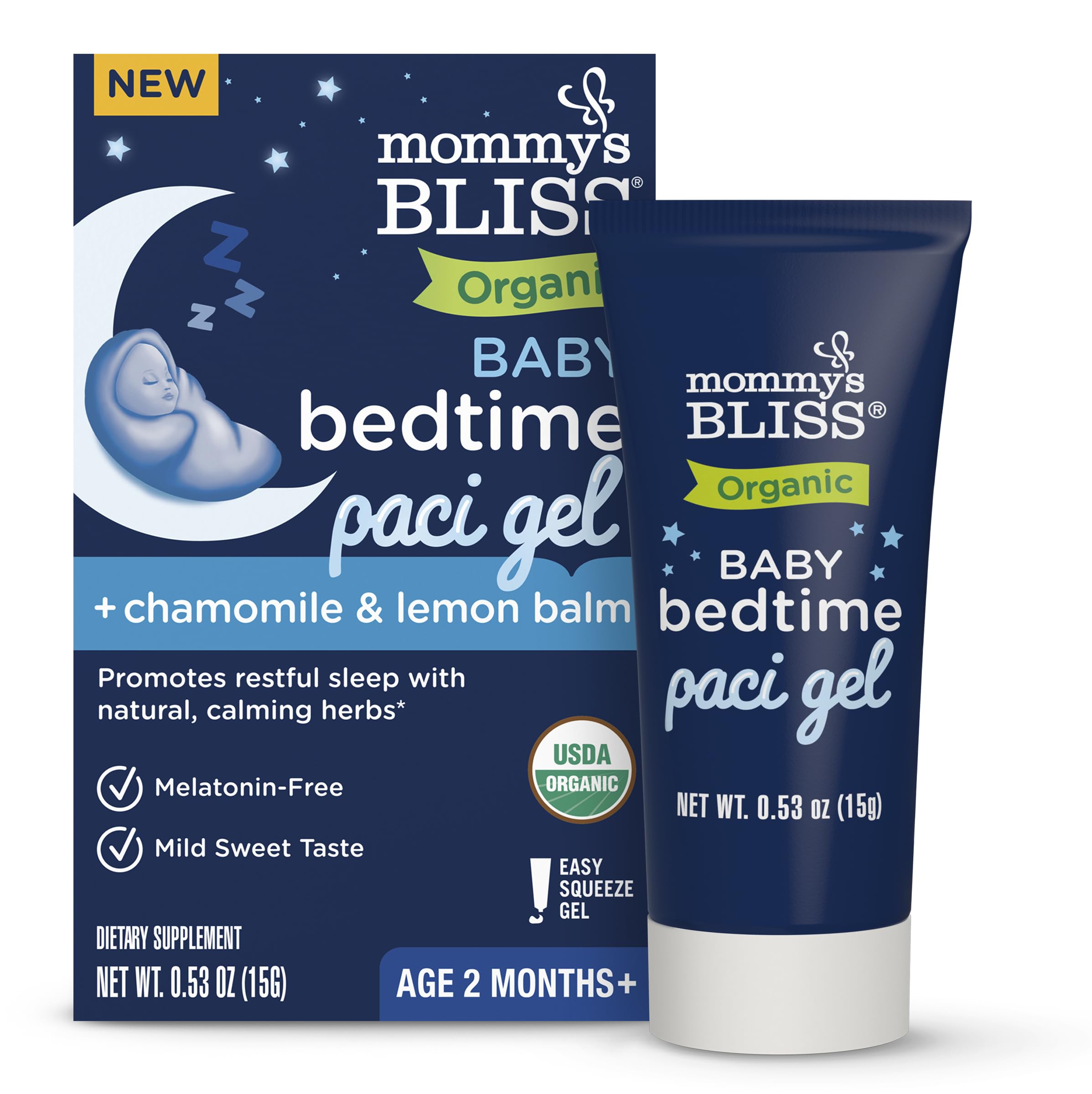 Foto 2 pulgar | Baby Bedtime Paci Gel Mommy's Bliss Organic, 15 Ml, 2 Meses O Más - Venta Internacional.