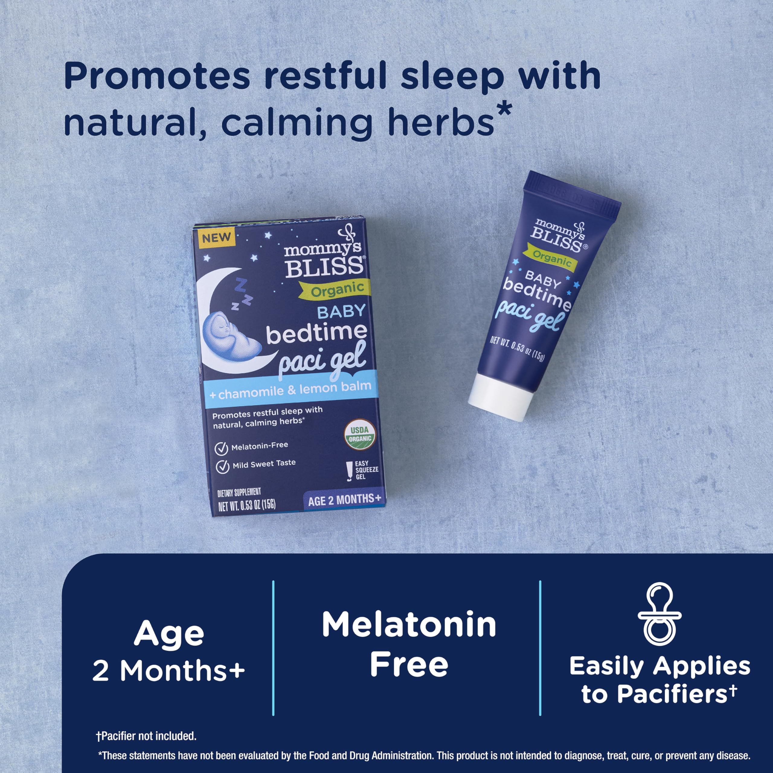 Foto 2 | Baby Bedtime Paci Gel Mommy's Bliss Organic, 15 Ml, 2 Meses O Más - Venta Internacional.