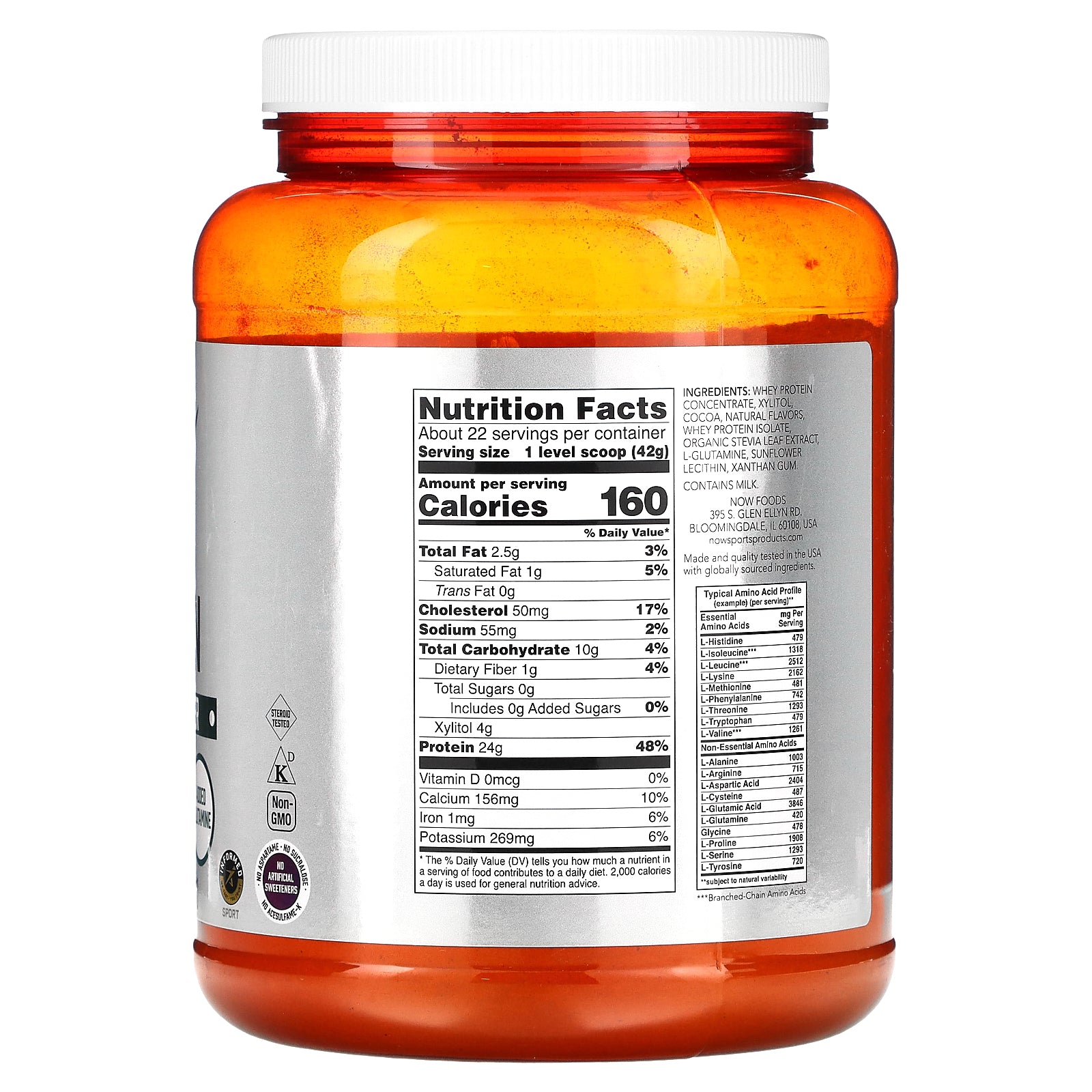Foto 3 pulgar | Proteína En Polvo Now Foods Whey Creamy Chocolate 907 G - Venta Internacional.