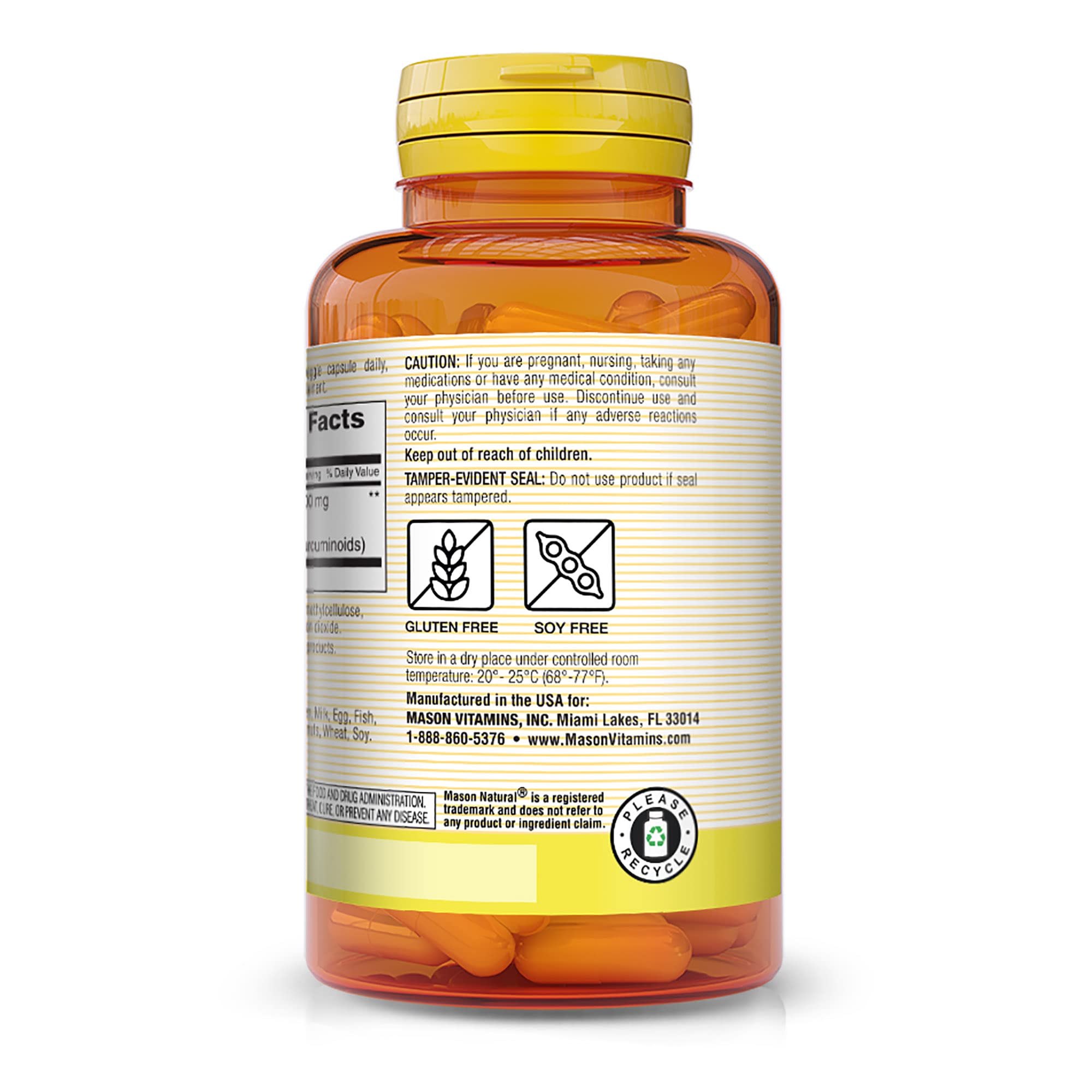 Foto 3 | Suplemento Mason Natural Turmeric 500 Mg 60 Cápsulas Vegetarianas - Venta Internacional.
