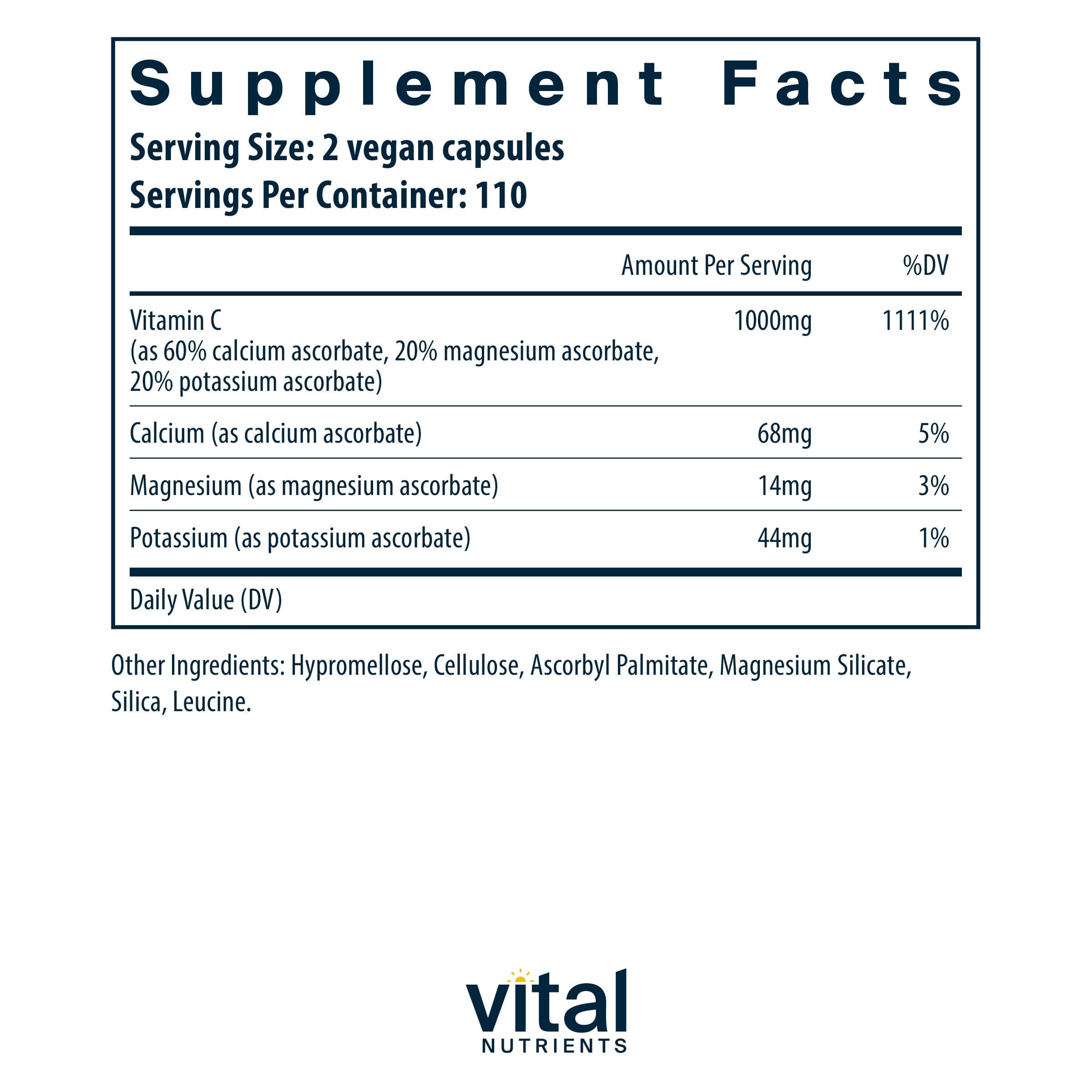 Foto 3 pulgar | Suplemento De Vitamina C Tamponada De Vital Nutrients, 500 Mg, 220 Cápsulas - Venta Internacional.