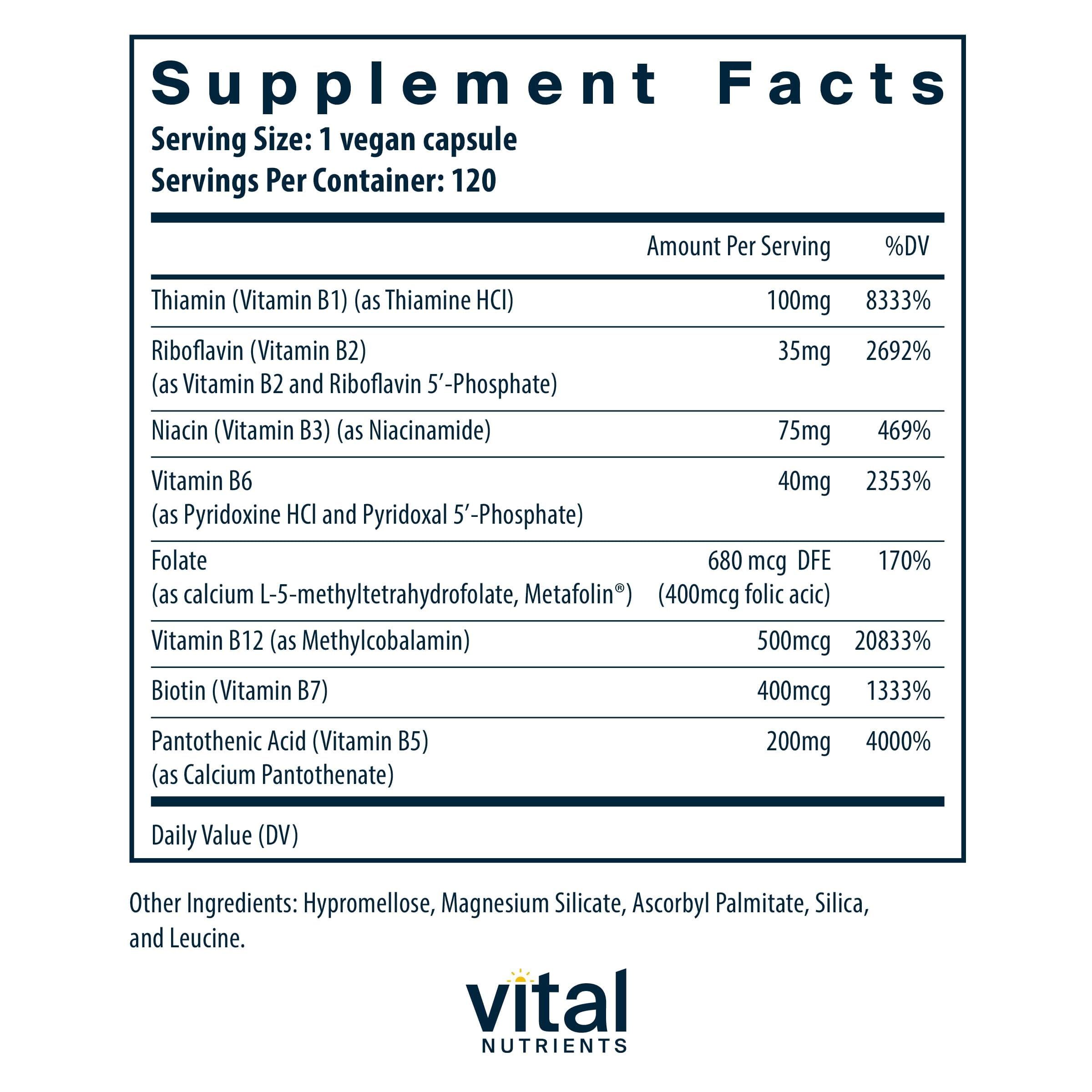 Foto 3 pulgar | Complejo B Vital Nutrients 120 Cápsulas-Venta Internacional