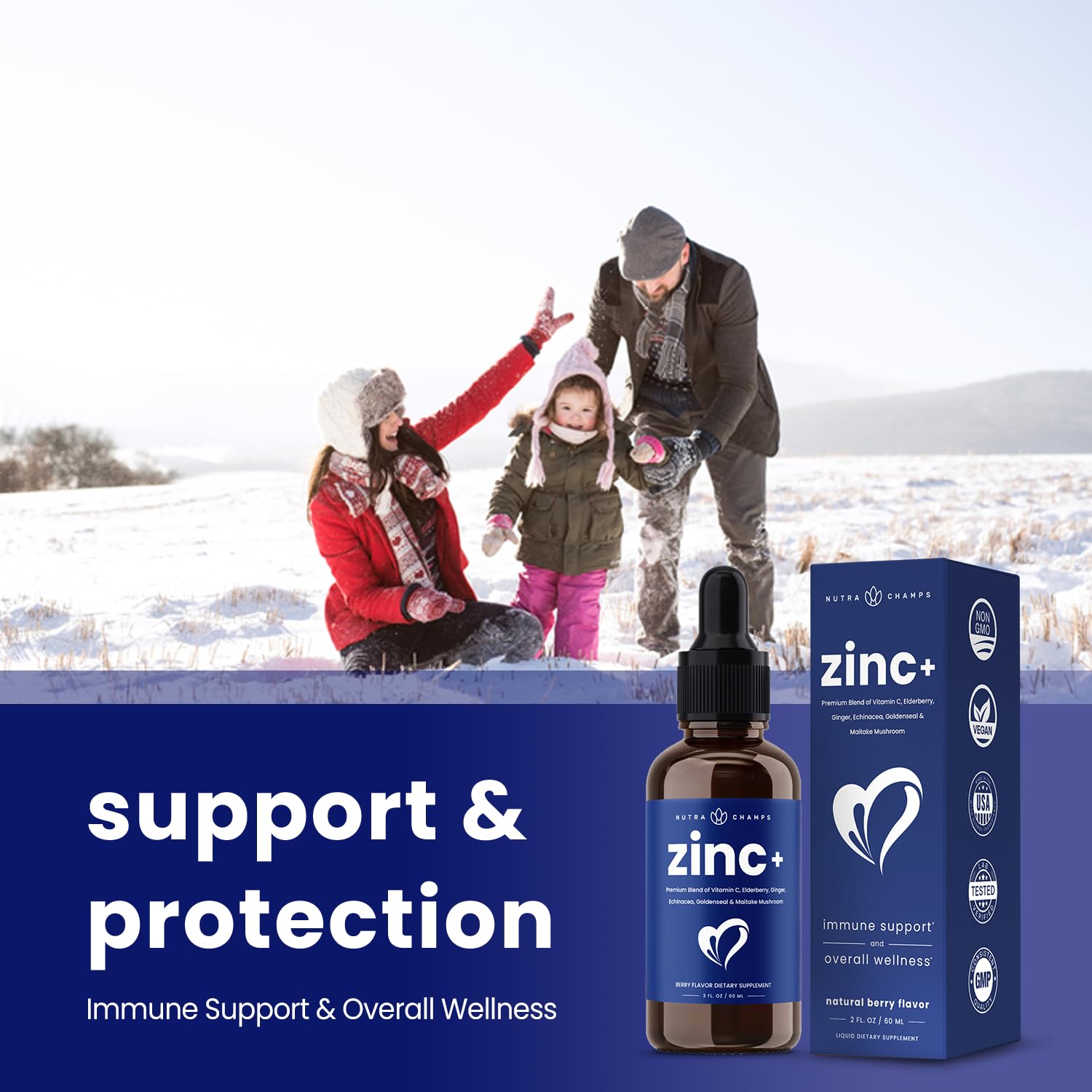 Foto 5 | Suplemento Líquido Nutrachamps Zinc+ 50 Mg Con Saúco 60 Ml - Venta Internacional.