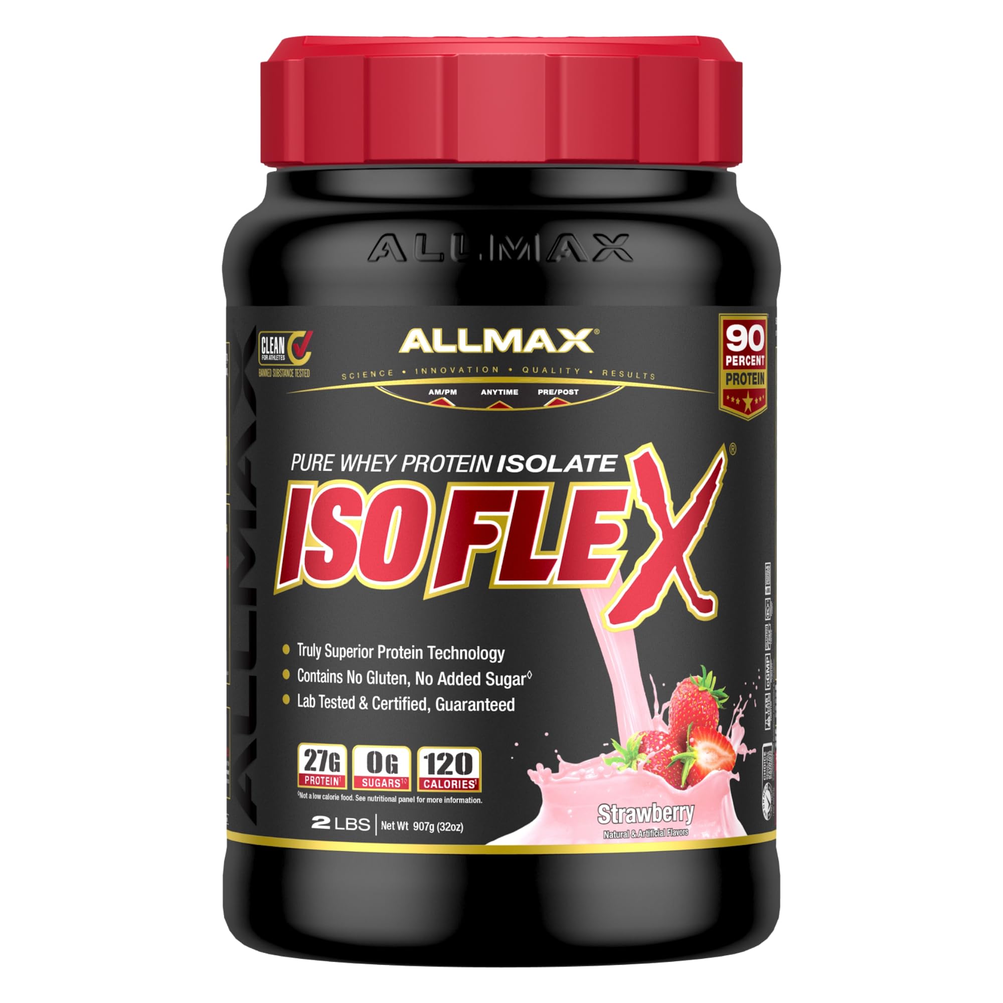 Foto 1 | Proteína De Suero Aislada Allmax Isoflex Fresa 908g - Venta Internacional.