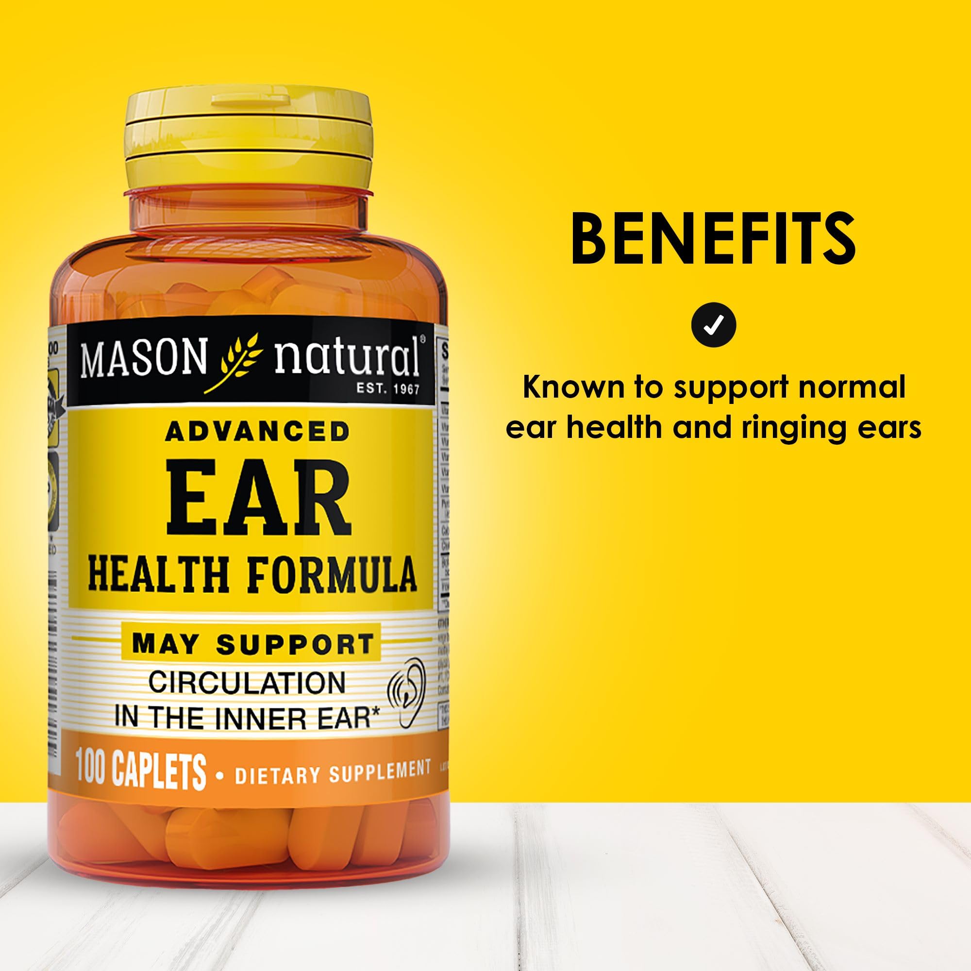 Foto 3 pulgar | Suplemento Mason Natural Advanced Ear Health 100 Comprimidos - Venta Internacional.