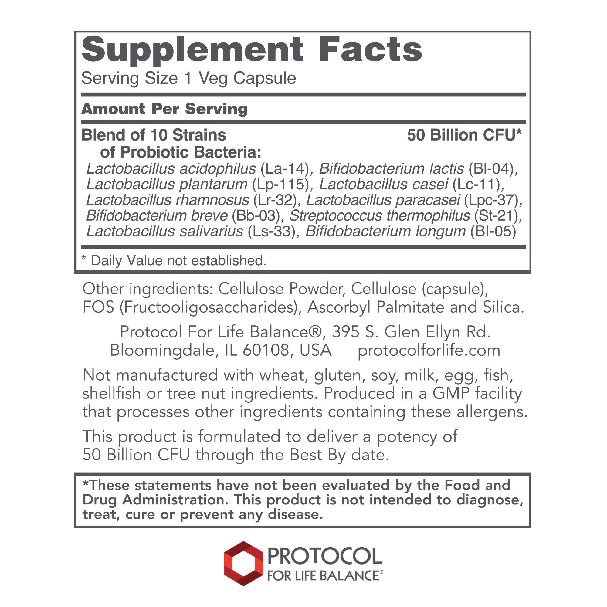 Foto 3 pulgar | Protodophilus Procotol For Life Balance 50 Cápsulas-Venta Internacional