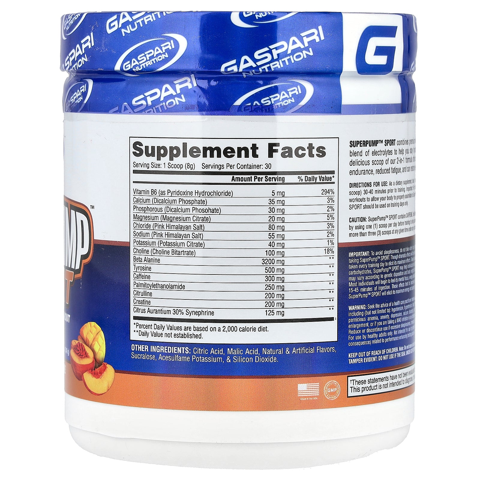Foto 2 | Hidratante Gaspari Nutrition Superpump Sport Para Antes Del Entrenamiento, 240 G - Venta Internacional.