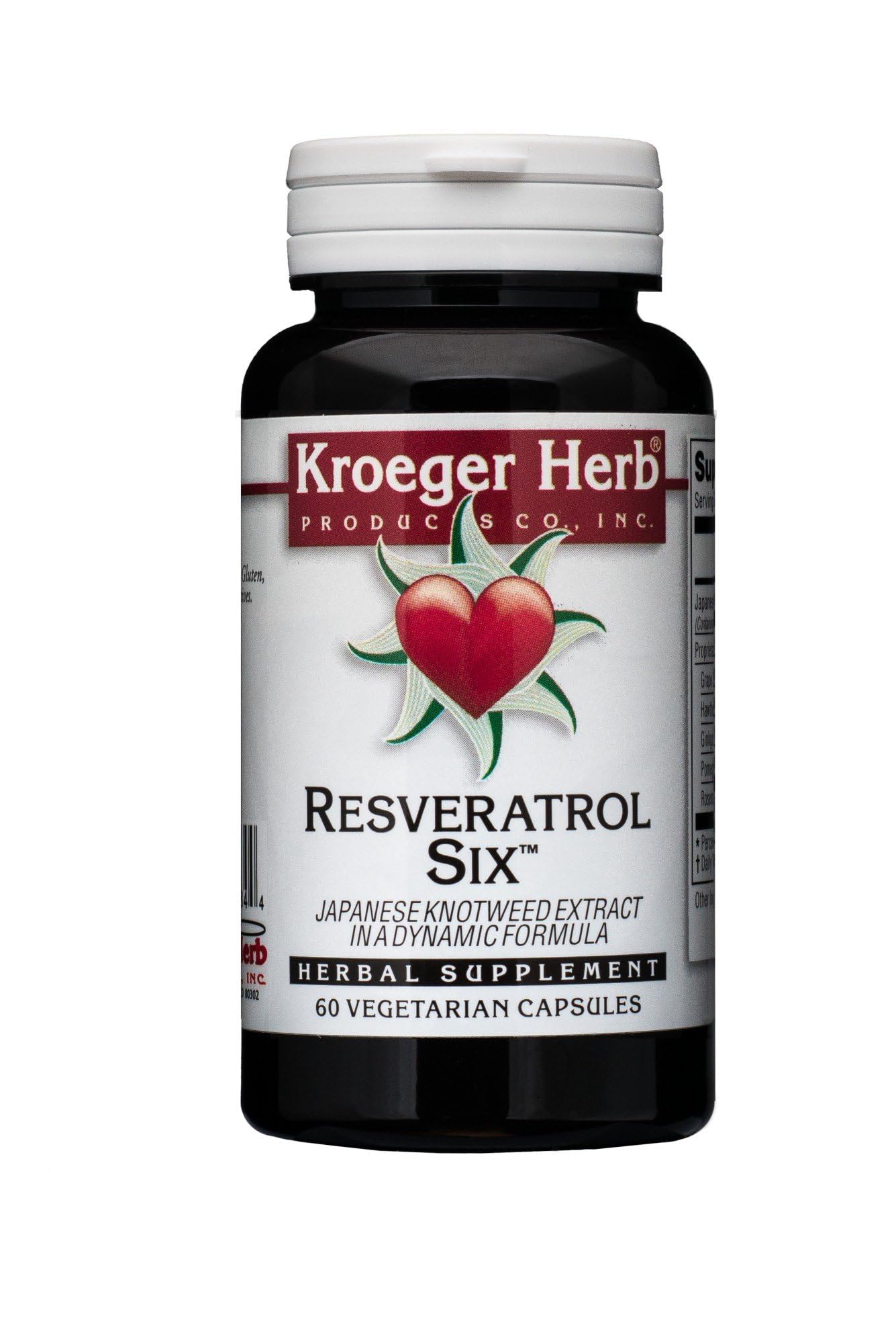 Foto 2 pulgar | Suplemento Kroeger Herb Resveratrol Six 60 Cápsulas - Venta Internacional.