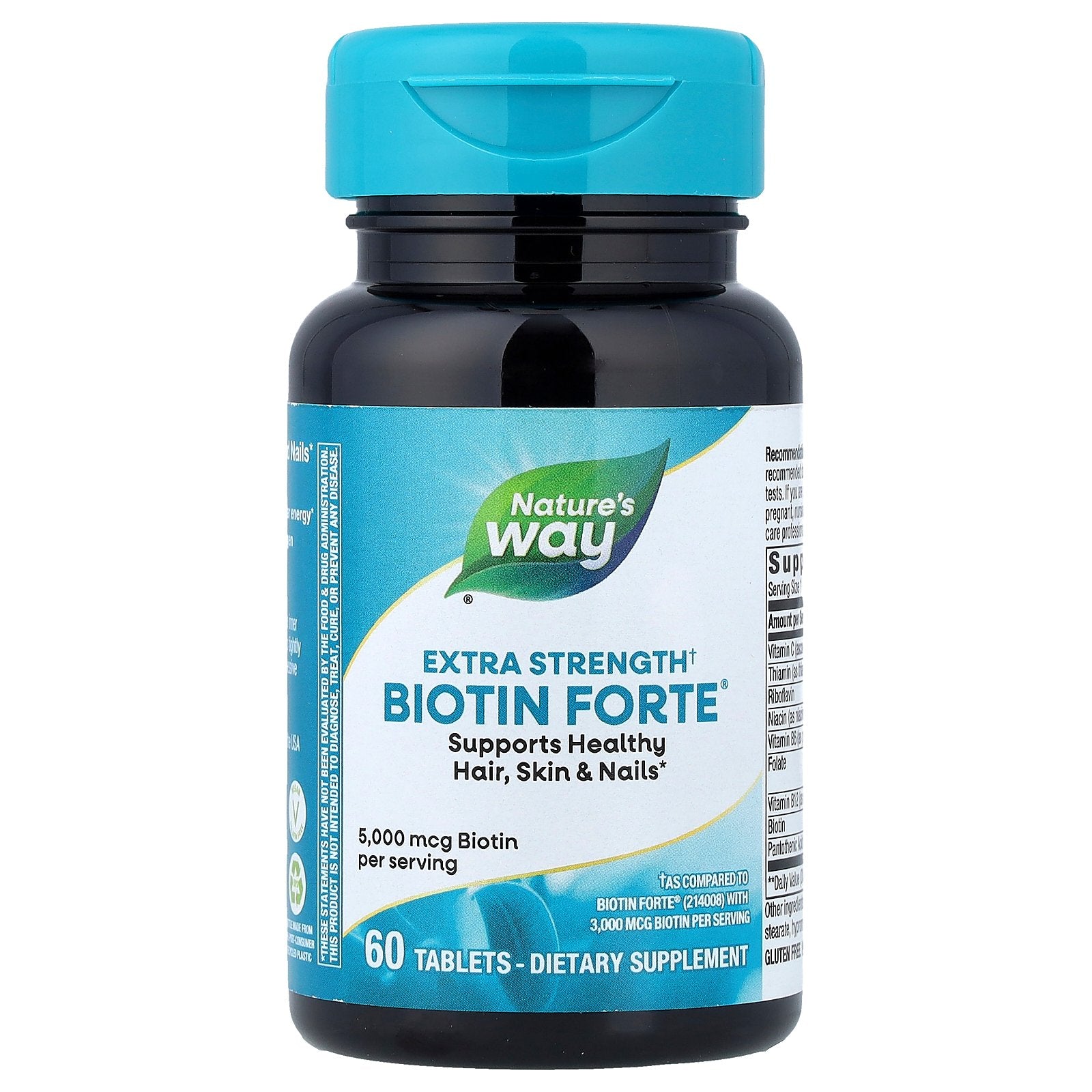 Foto 2 pulgar | Suplemento Nature's Way Biotin Forte Extra Strength 60 Comprimidos - Venta Internacional.