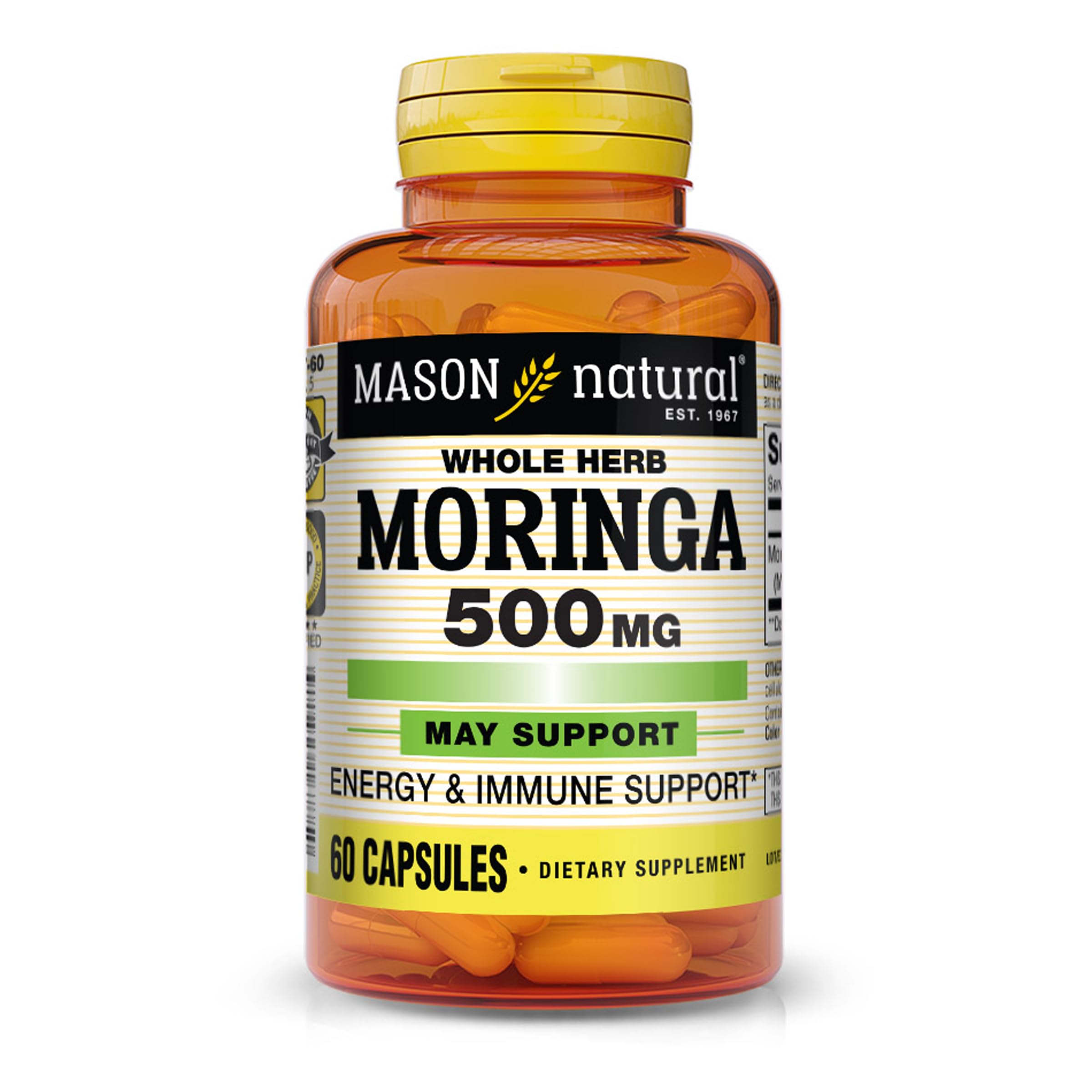 Foto 2 pulgar | Suplemento Mason Natural Moringa 500 Mg 60 Cápsulas - Venta Internacional.