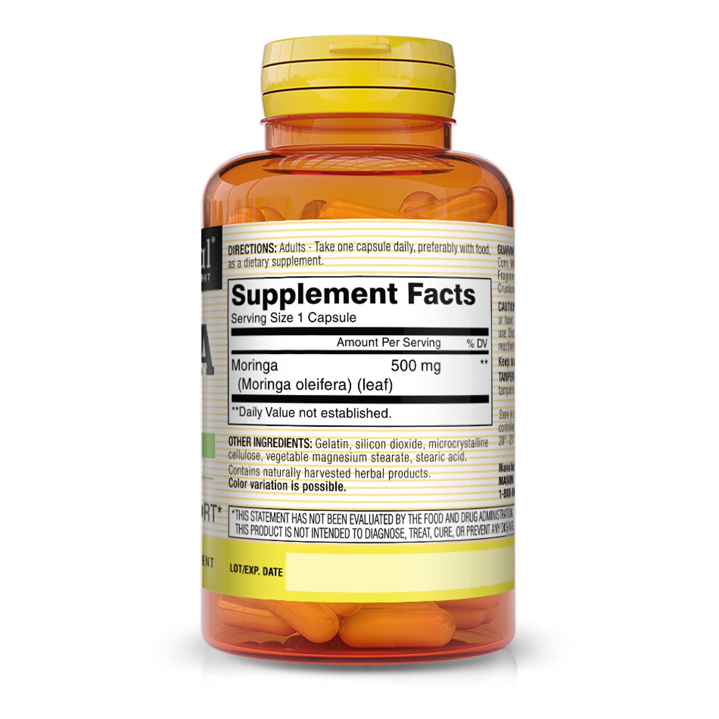 Foto 2 | Suplemento Mason Natural Moringa 500 Mg 60 Cápsulas - Venta Internacional.