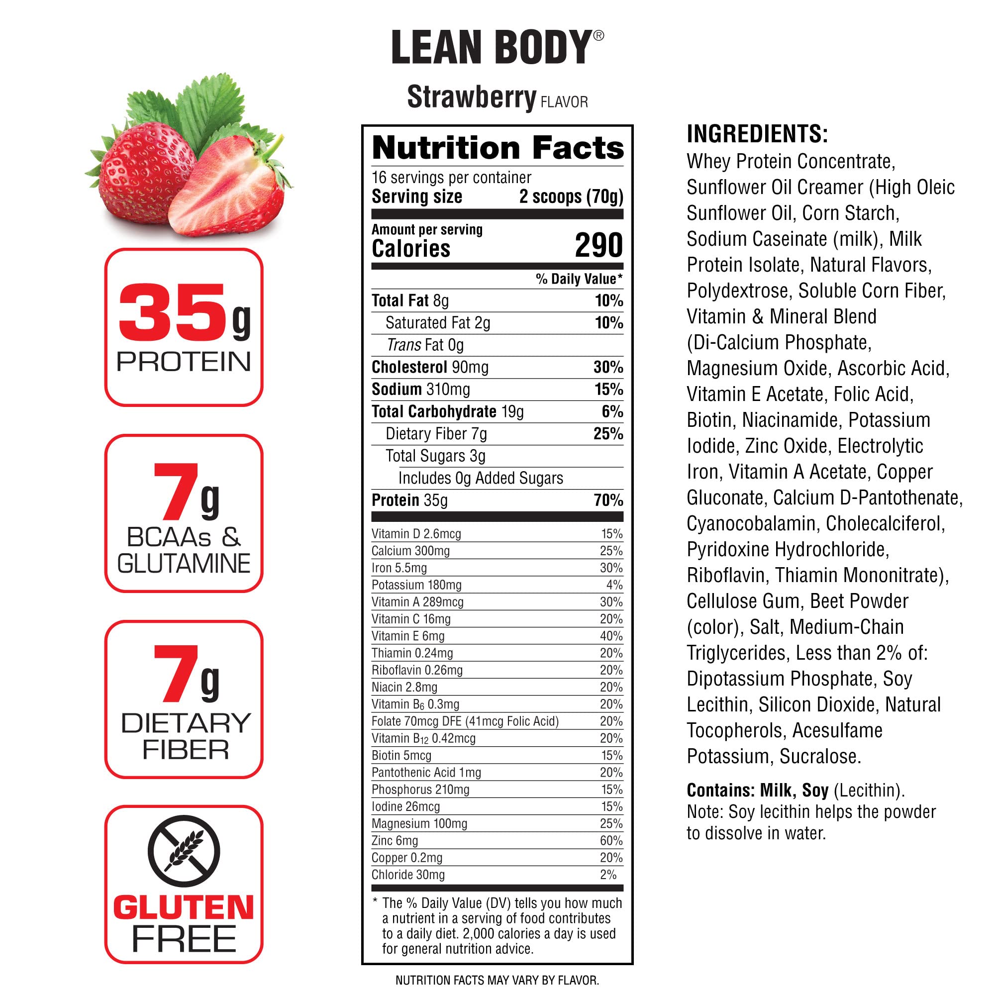Foto 7 | Batido Proteico Labrada Nutrition Lean Body Fresa 1,12 Kg - Venta Internacional.