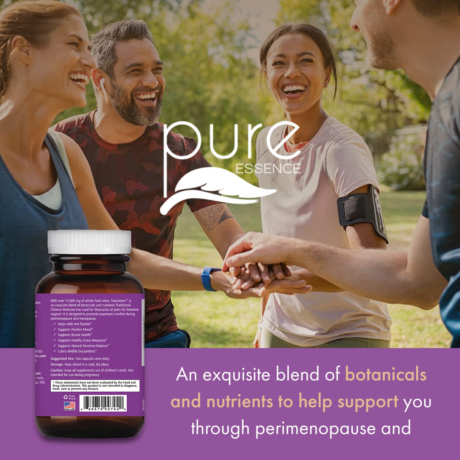 Foto 6 | Suplemento Pure Essence Labs Transitions Vitamins 60 Cápsulas - Venta Internacional.