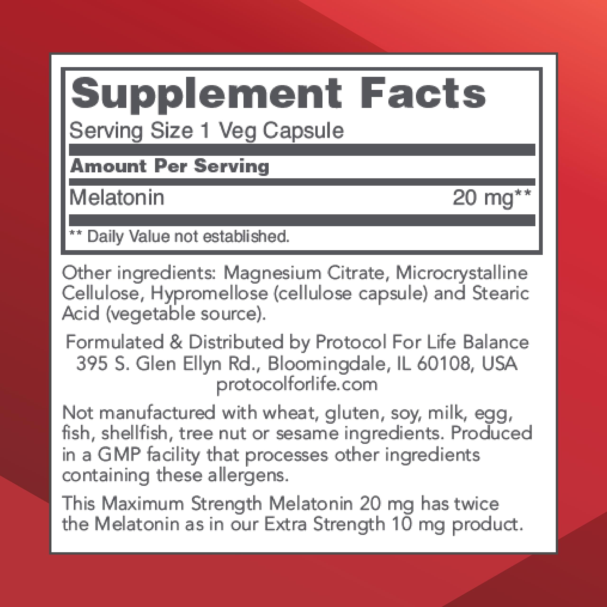 Foto 3 pulgar | Protocolo De Suplemento Para El Equilibrio De La Vida Melatonina 20 Mg 90 Cápsulas - Venta Internacional.