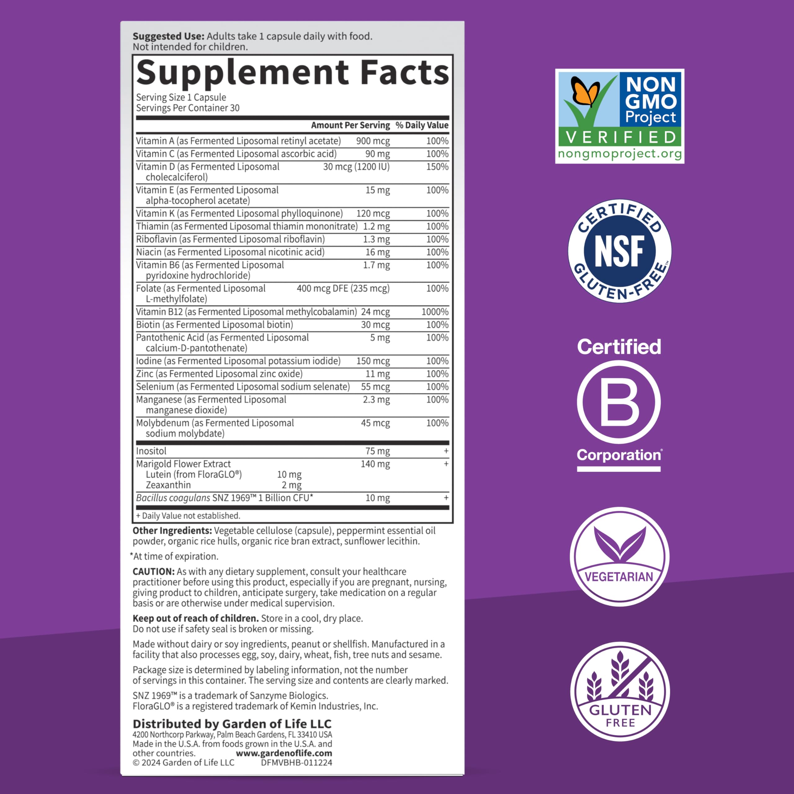 Foto 6 pulgar | Suplemento Garden Of Life Dr Formulated Multi+ Brain 30 Cápsulas - Venta Internacional.