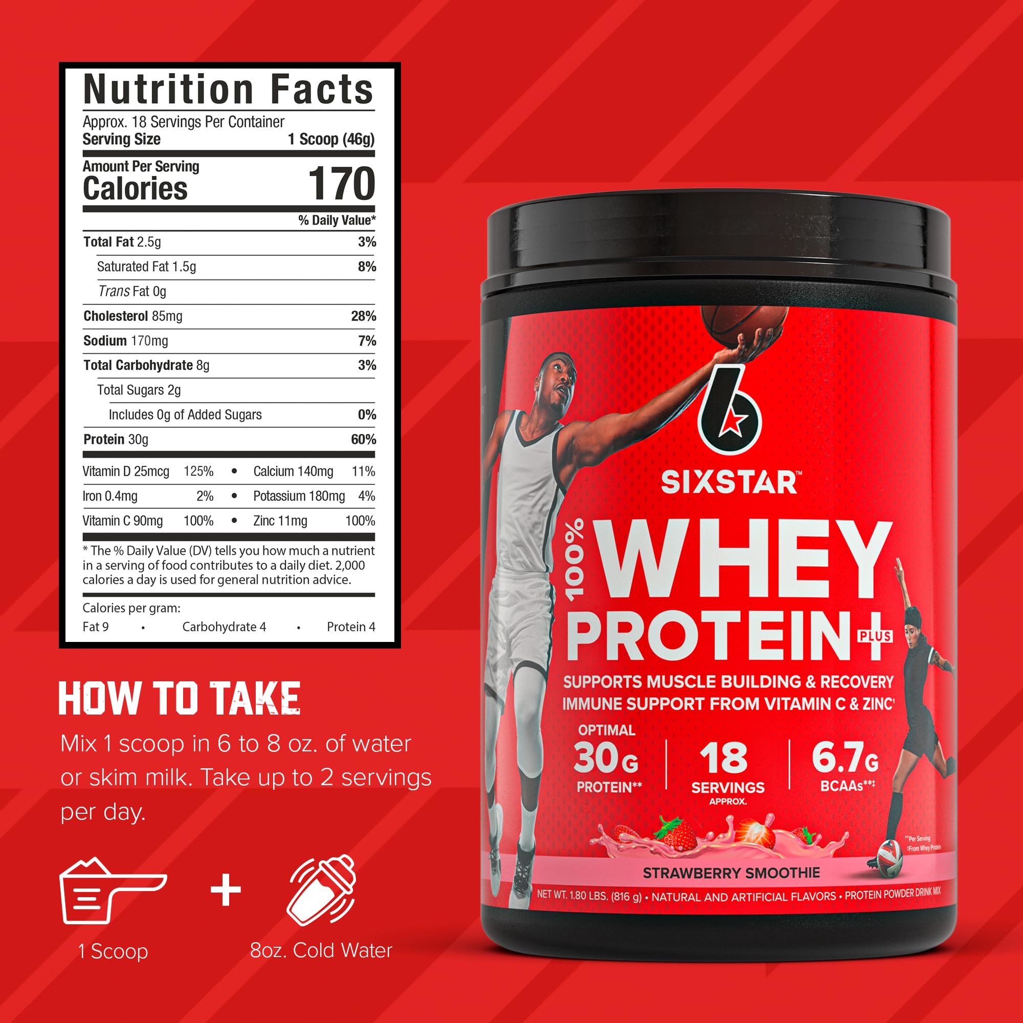 Foto 5 | Proteína En Polvo Six Star Whey Protein Plus Fresa 0,8 Kg - Venta Internacional.