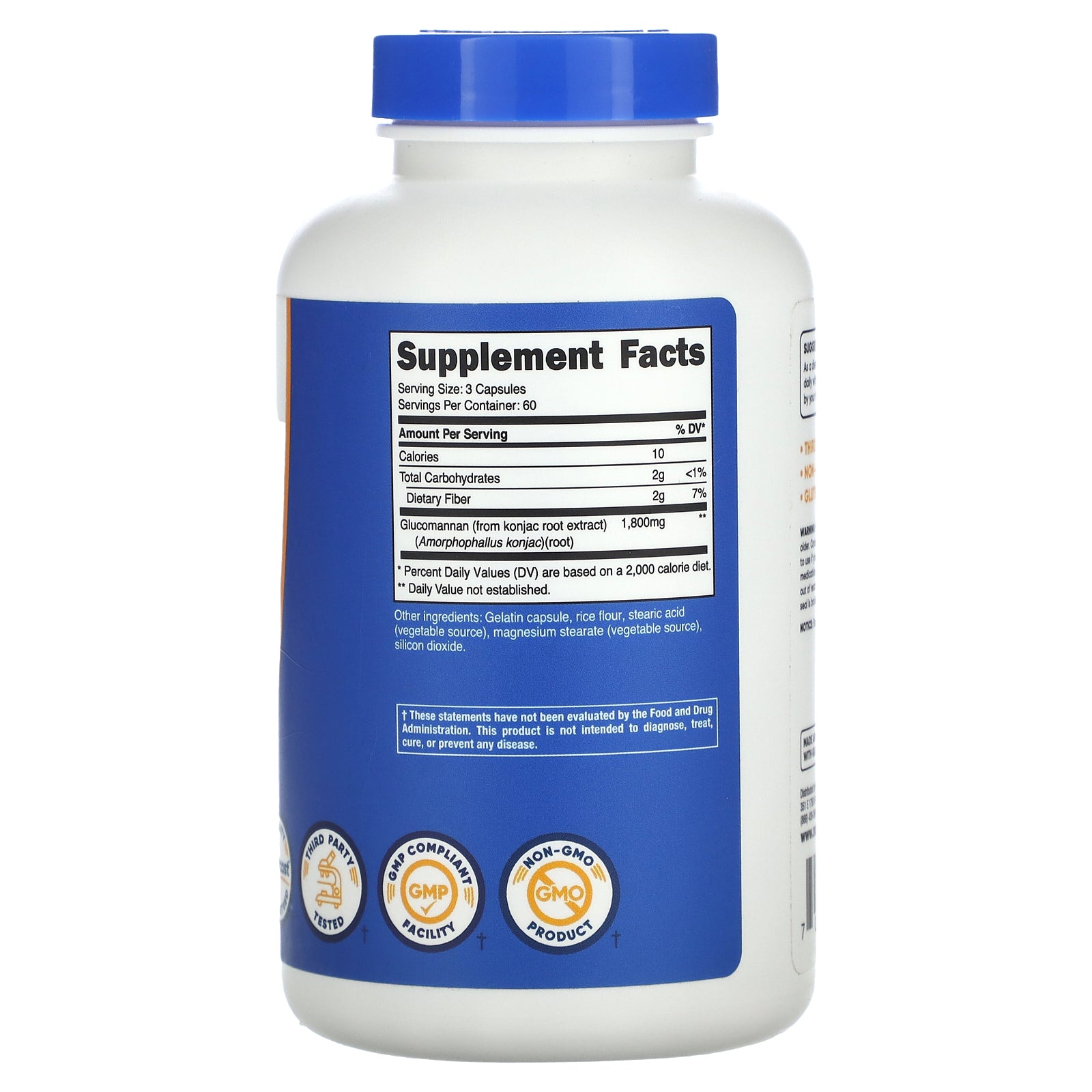 Foto 3 pulgar | Suplemento Nutricost Extracto De Raíz De Konjac Con Glucomanano 600 Mg - Venta Internacional.