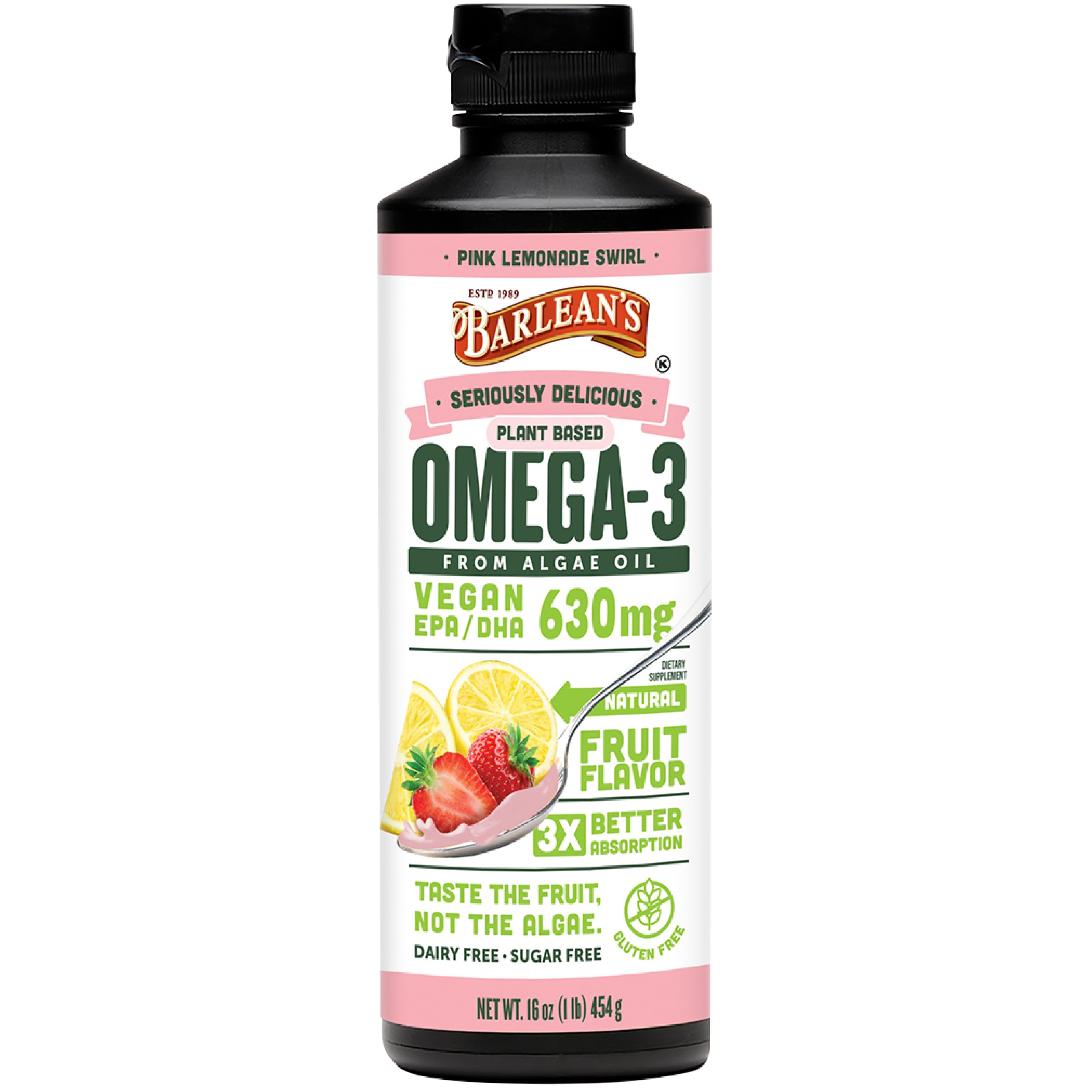Foto 2 pulgar | Suplemento Barlean's Pink Lemonade Vegan Omega 3 630 Mg 480 Ml - Venta Internacional.