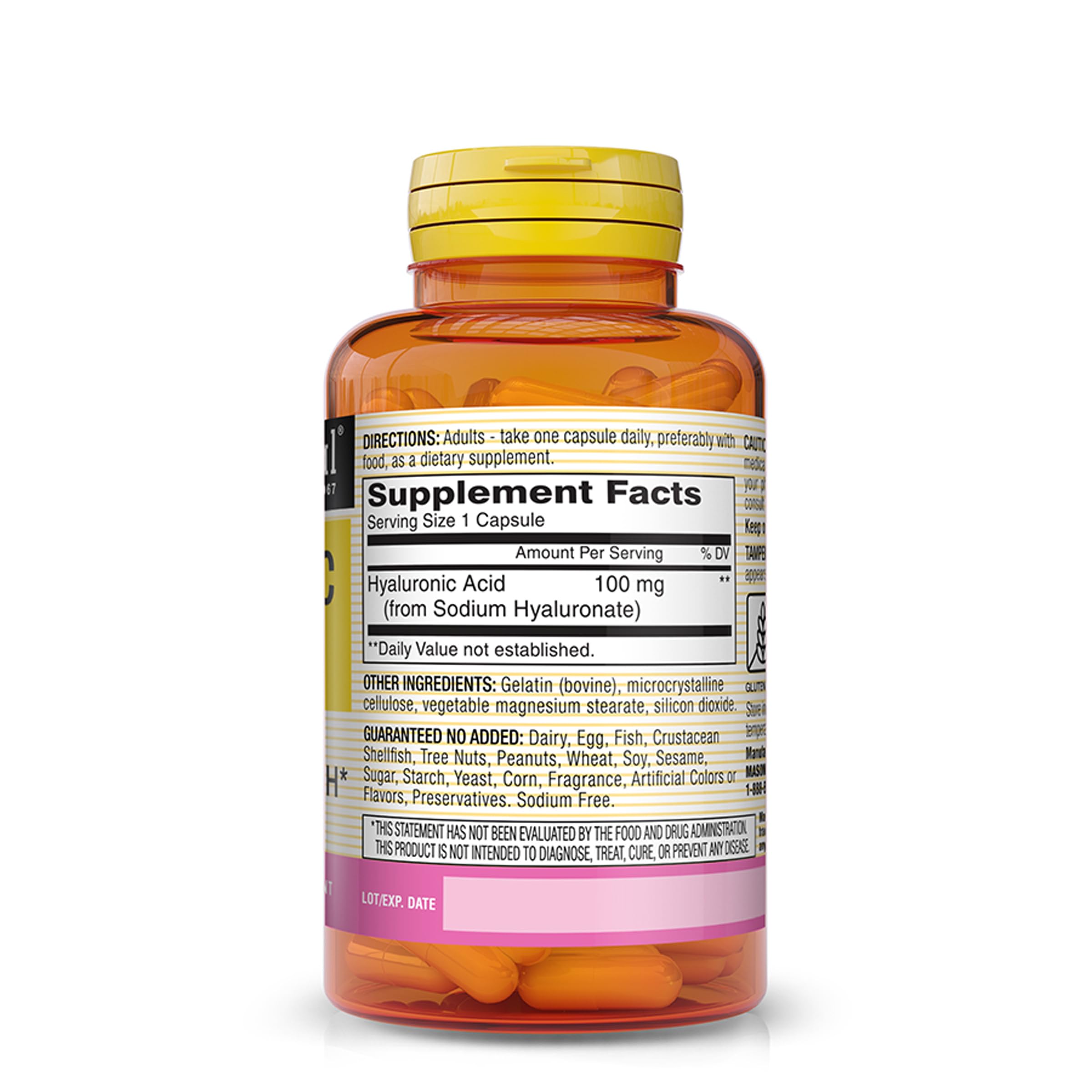 Foto 3 pulgar | Suplemento De Ácido Hialurónico Mason Natural 100 Mg 30 Cápsulas - Venta Internacional.