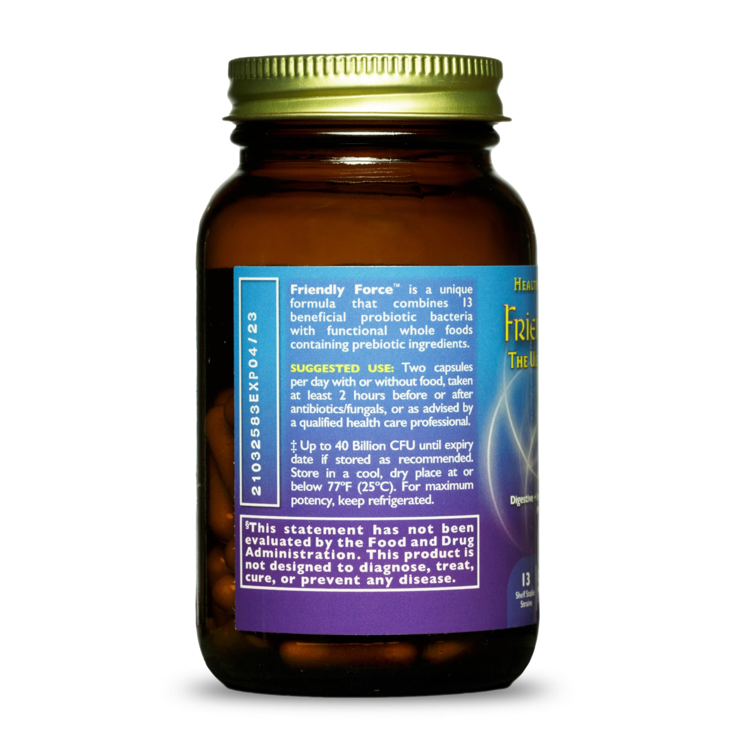 Foto 4 pulgar | Suplemento Healthforce Superfoods Friendly Force 60 Cápsulas - Venta Internacional.