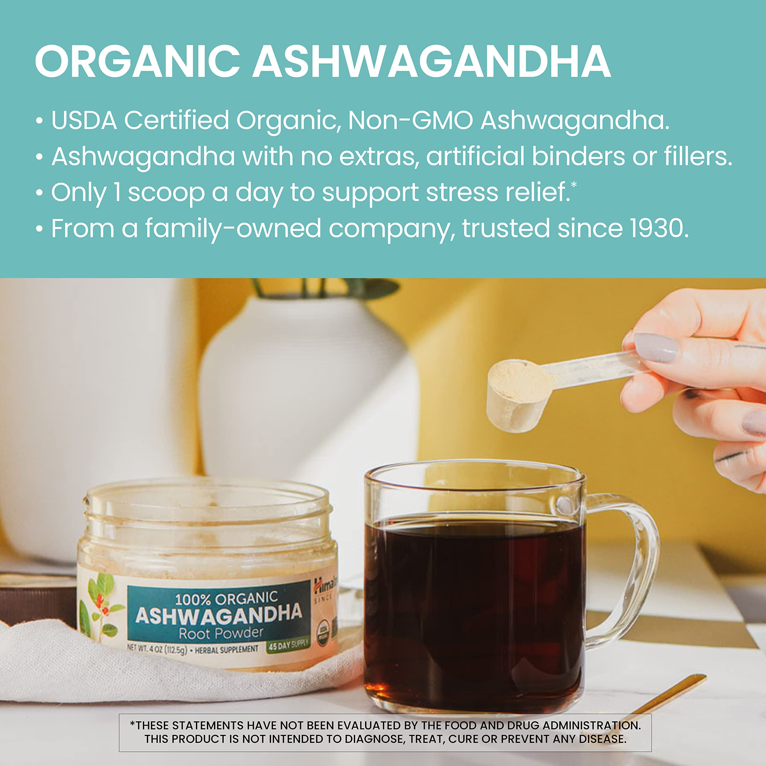 Foto 4 pulgar | Suplemento De Ashwagandha Orgánico Himalaya En Polvo 120 Ml - Venta Internacional.