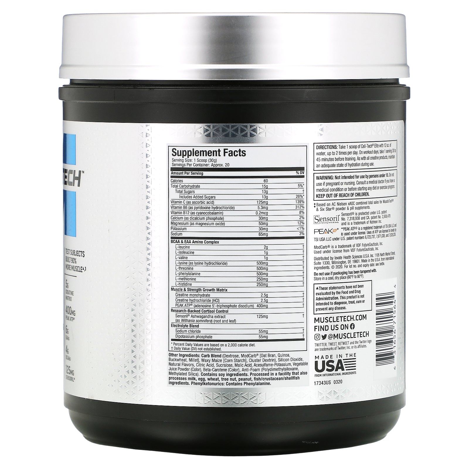 Foto 3 pulgar | Suplemento Muscletech Cell Tech Elite Cherry Burst 591 G - Venta Internacional.