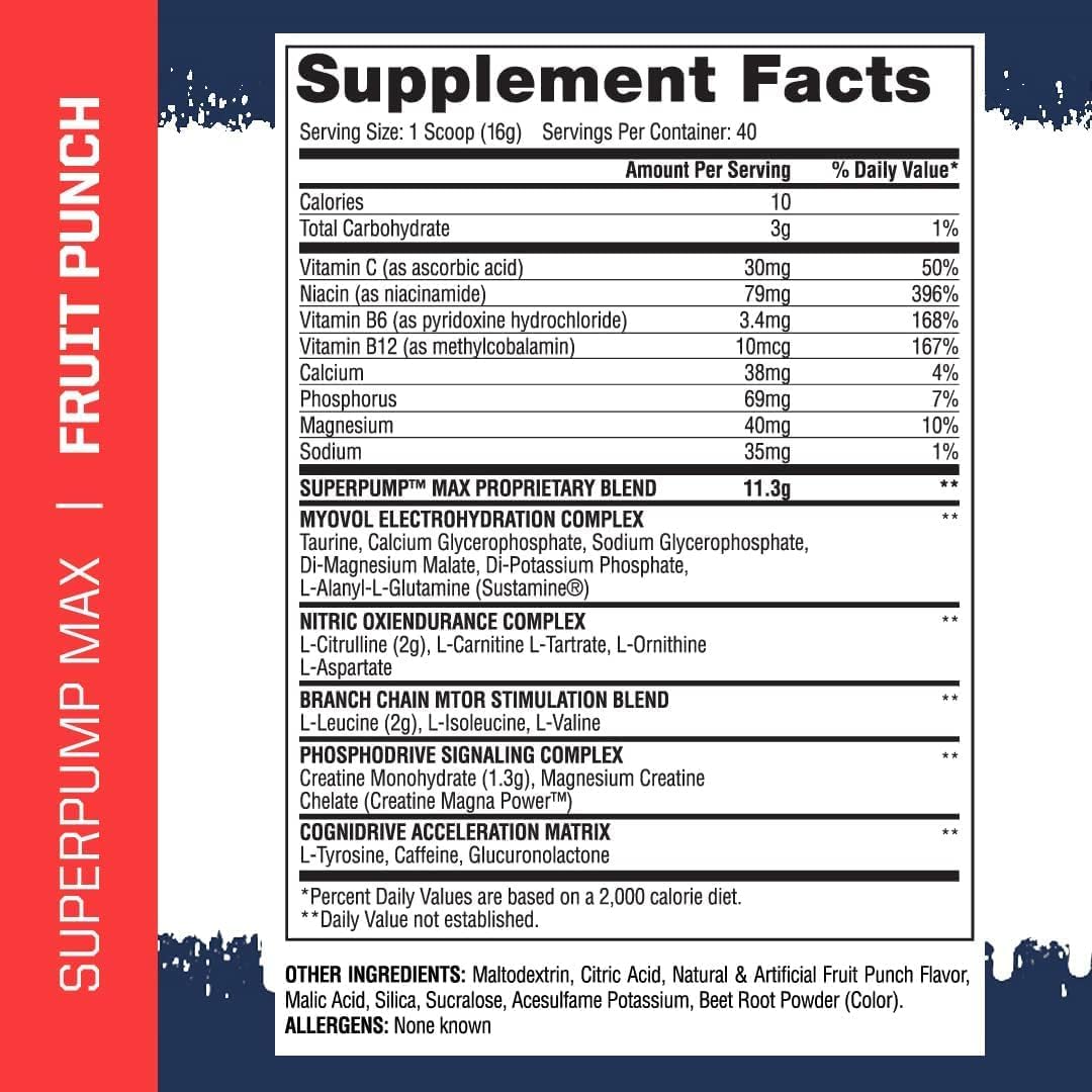 Foto 2 | Polvo Para Antes Del Entrenamiento Gaspari Nutrition Superpump Max 40 Serv - Venta Internacional.
