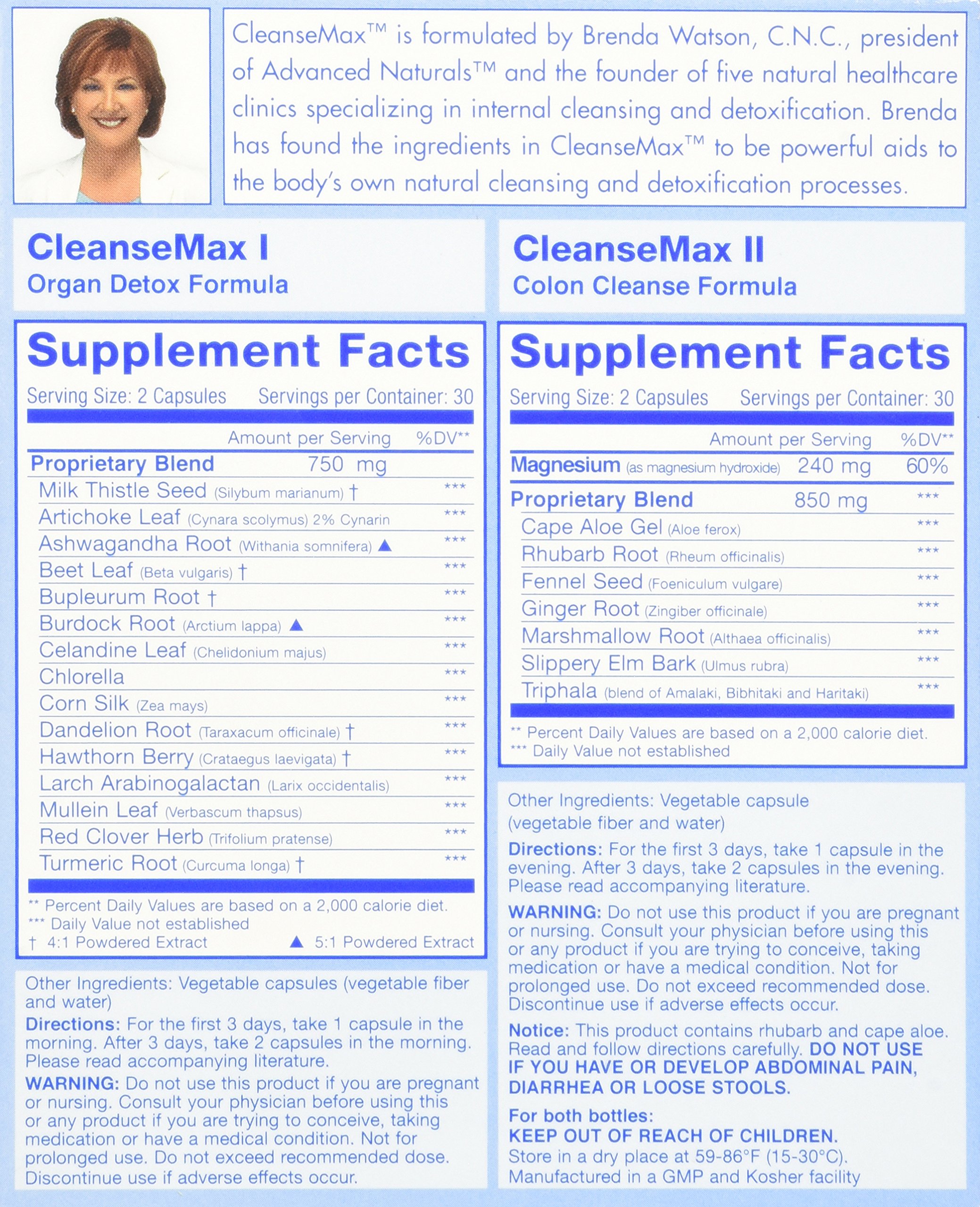 Foto 4 pulgar | Kit Supplement Advanced Naturals Cleansemax De 2 Partes, 120 Unidades - Venta Internacional.