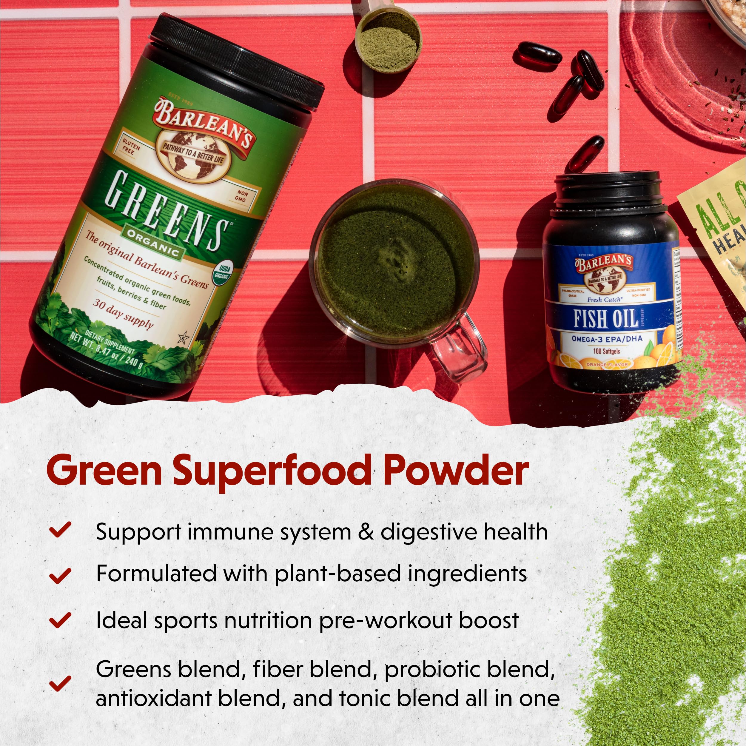 Foto 3 | Suplemento Barlean's Organic Greens Powder 250 Ml - Venta Internacional.